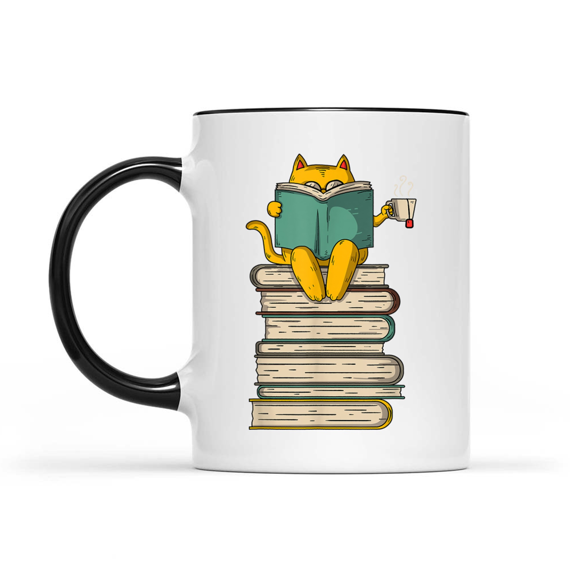 Reading Cat Funny Book Tea Lover Mug