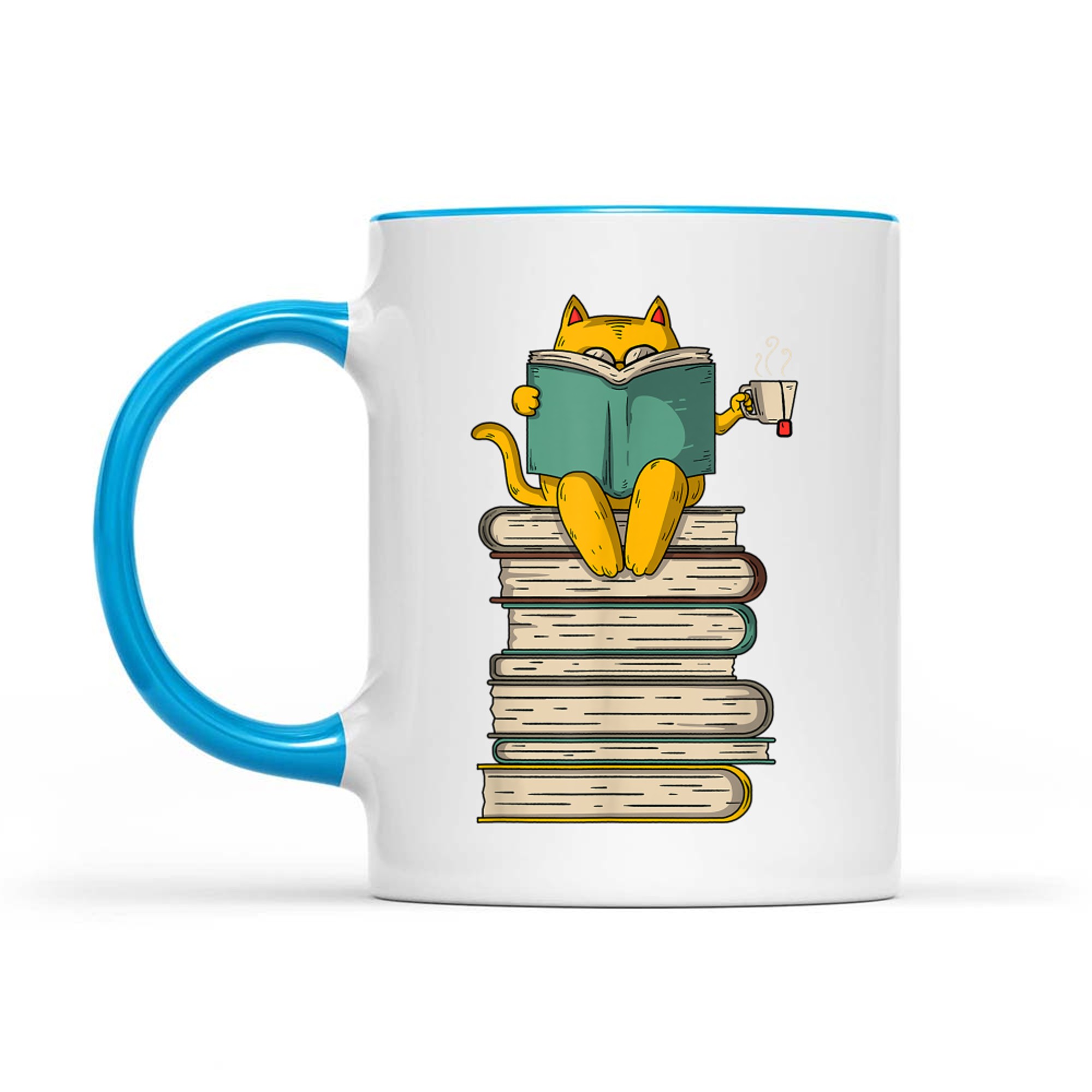 Reading Cat Funny Book Tea Lover Mug