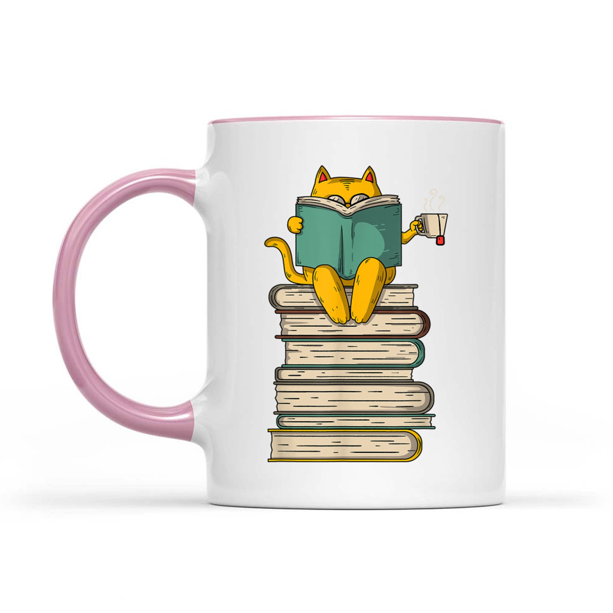 Reading Cat Funny Book Tea Lover Mug
