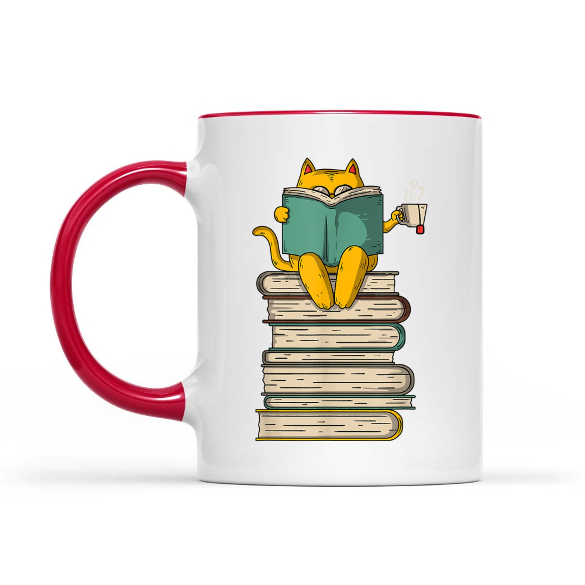 Reading Cat Funny Book Tea Lover Mug