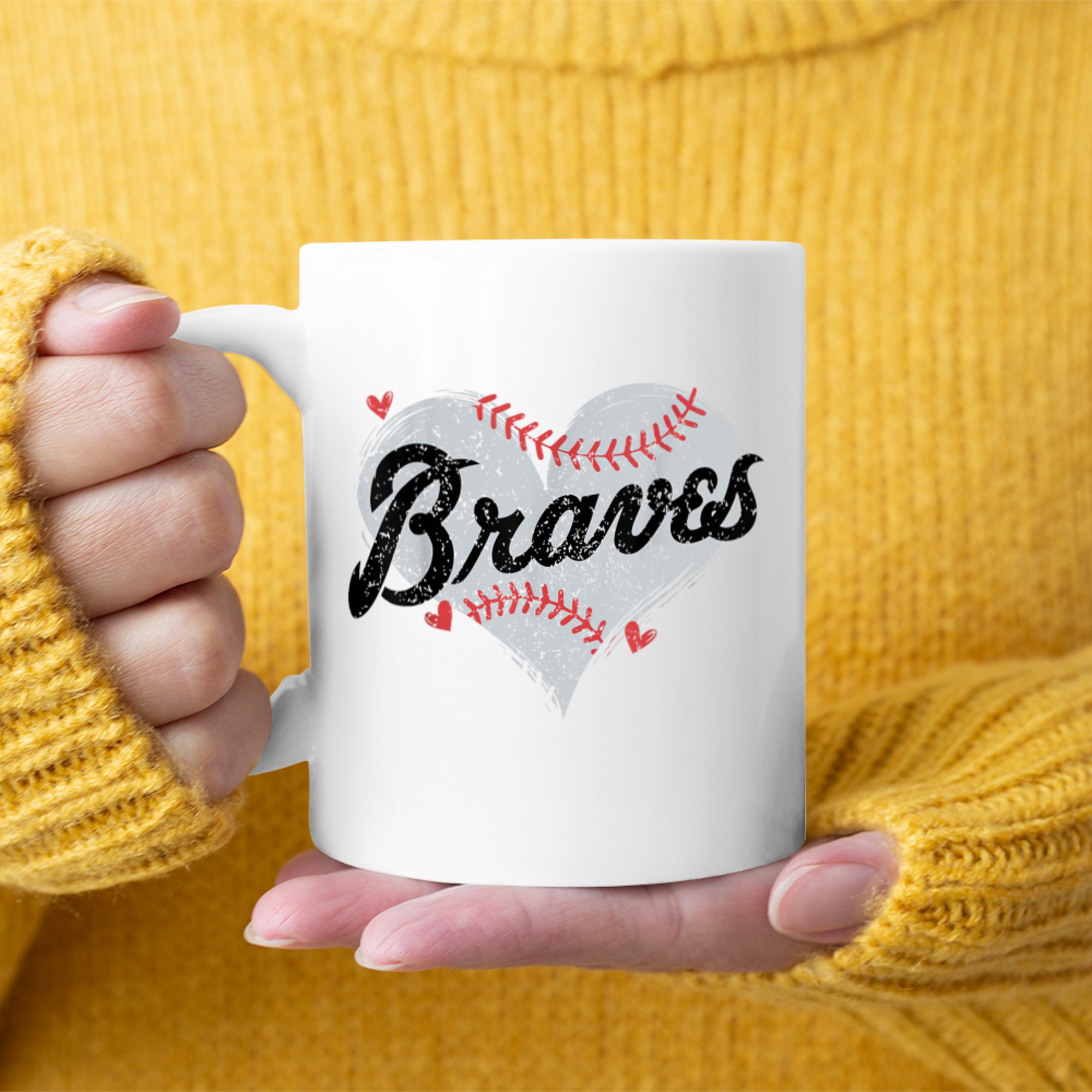 Retro Brave Hearts Name Personalized Mug