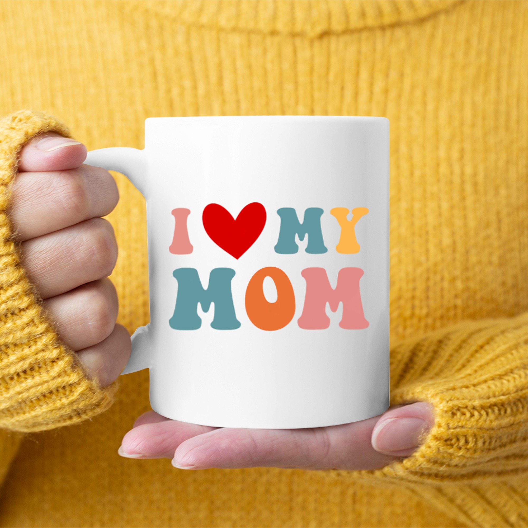 Retro I Love My Mom Best Mother In The World Mothers Day Mug