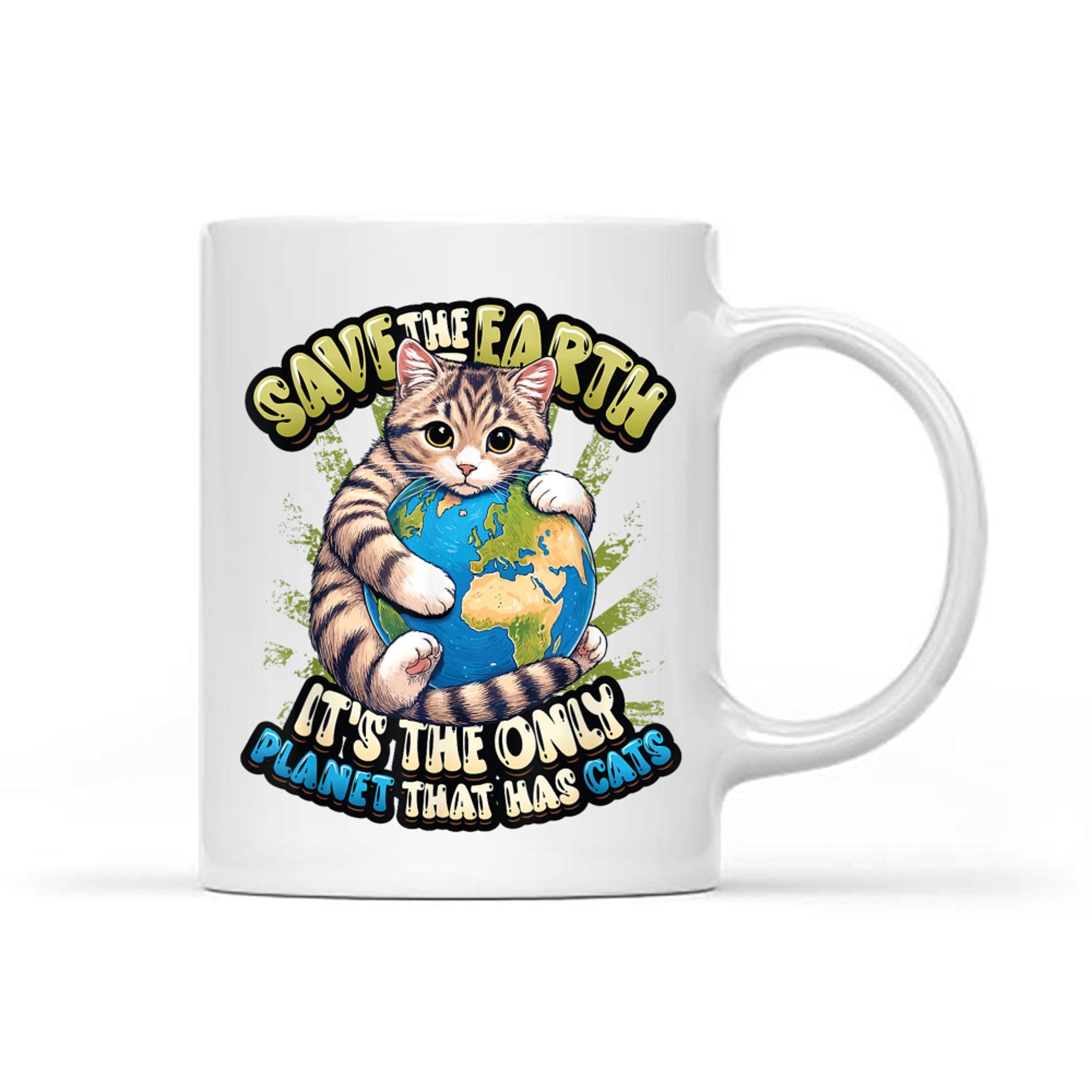 Save The Earth It's The Only Planet That Has Cats Earth Day Mug