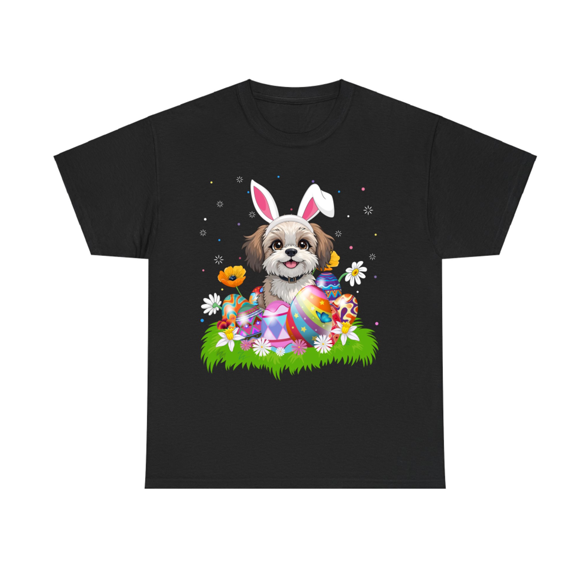 Shih Poo Dog Easter Egg Hunt Bunny Ear Easter Sunday T-Shirt
