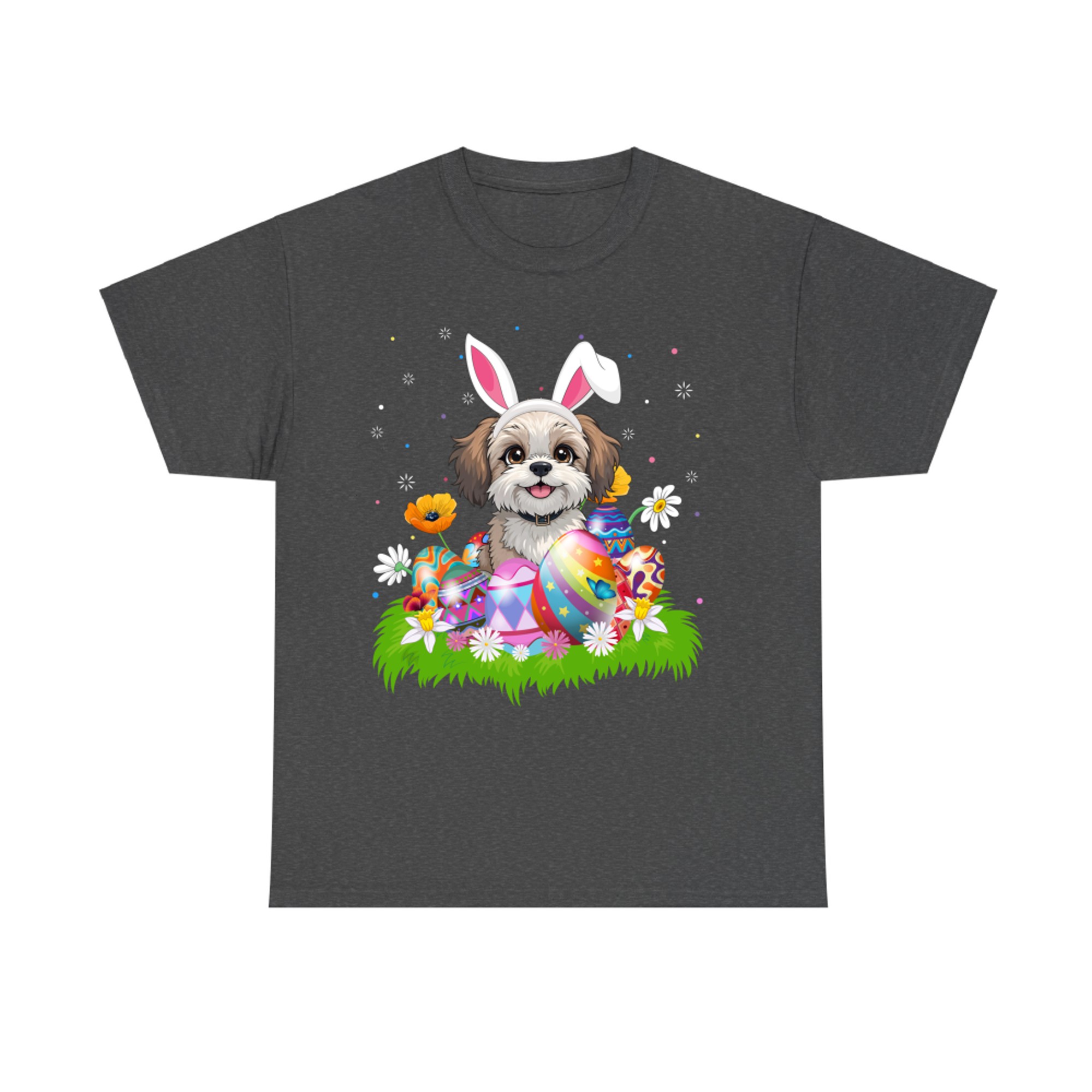 Shih Poo Dog Easter Egg Hunt Bunny Ear Easter Sunday T-Shirt