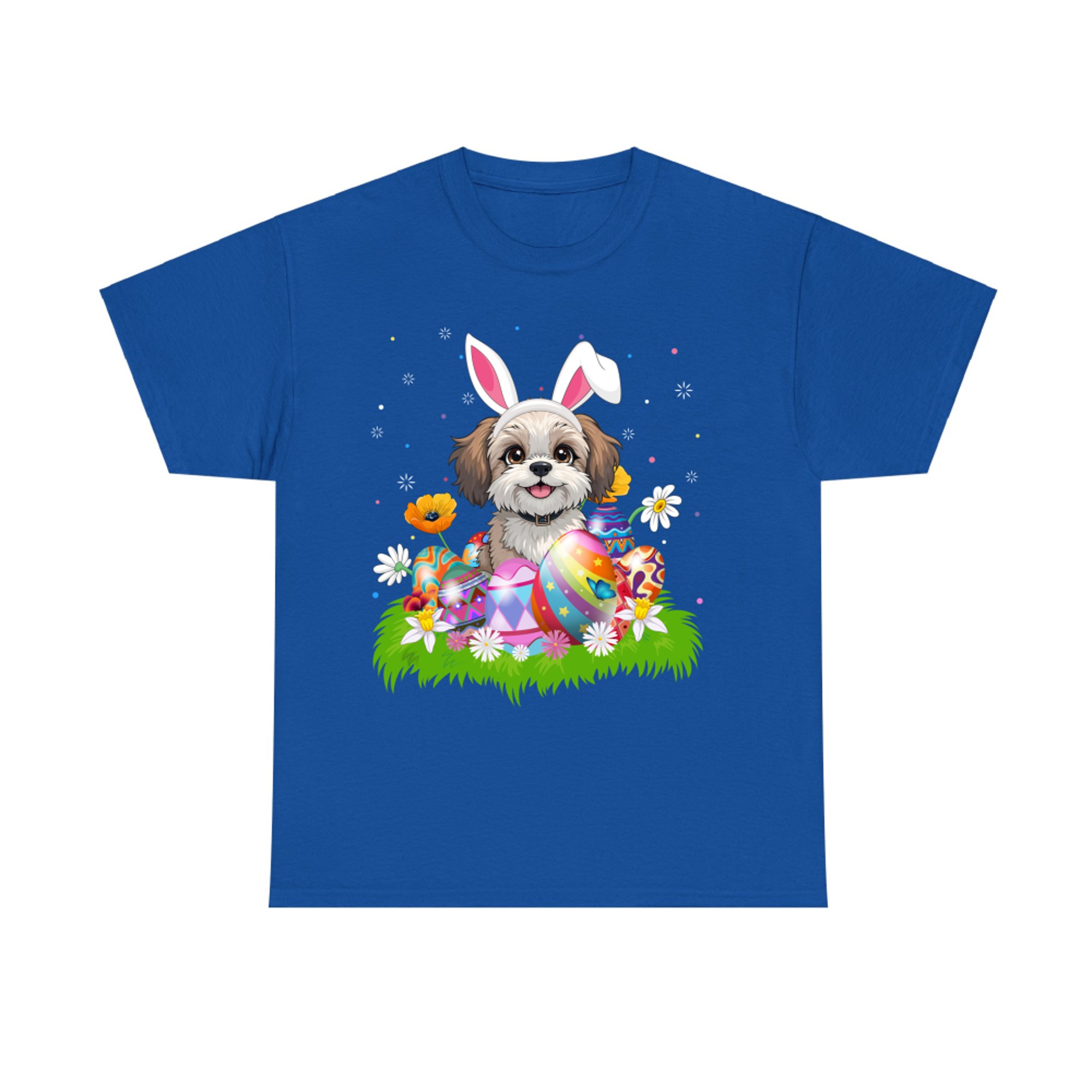 Shih Poo Dog Easter Egg Hunt Bunny Ear Easter Sunday T-Shirt