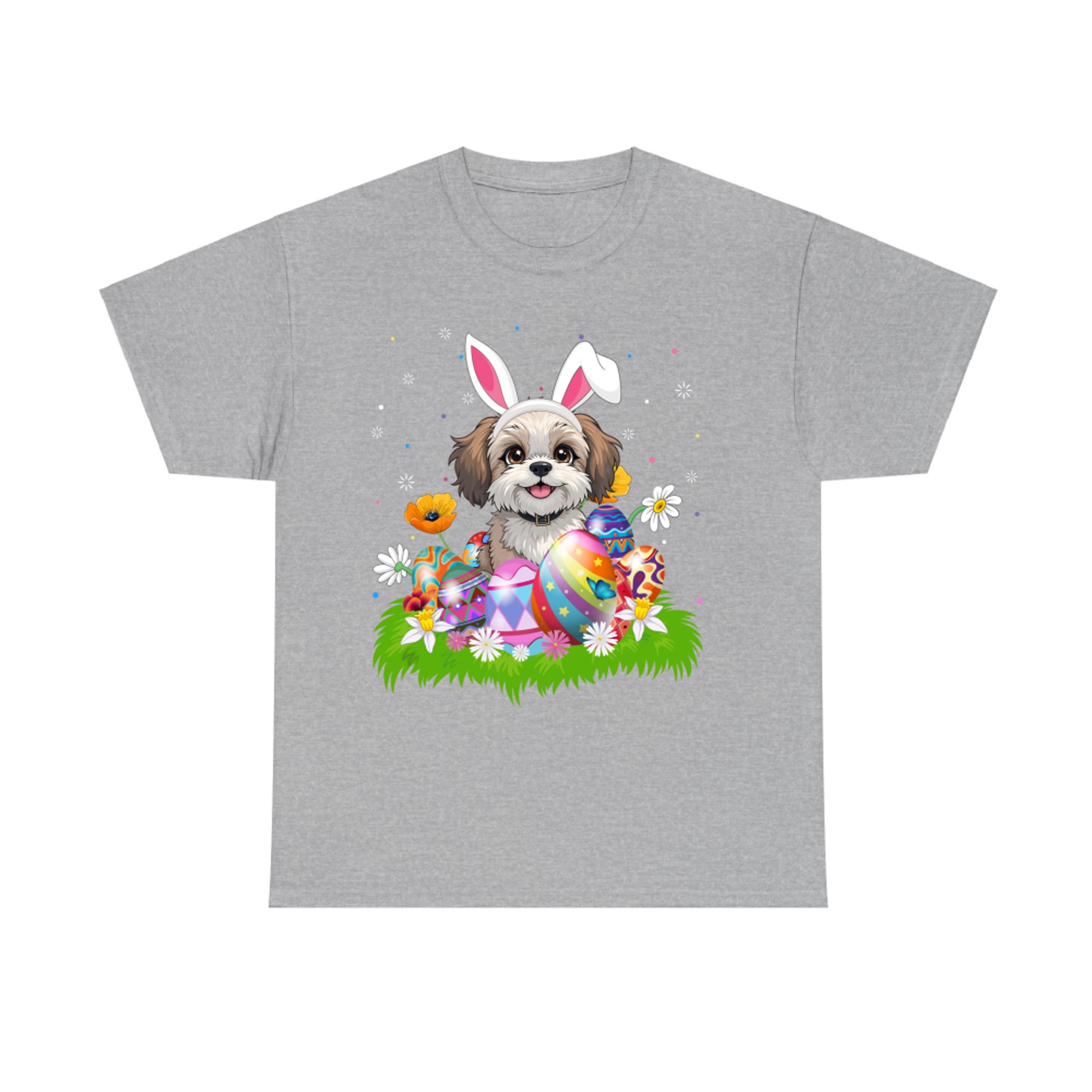 Shih Poo Dog Easter Egg Hunt Bunny Ear Easter Sunday T-Shirt