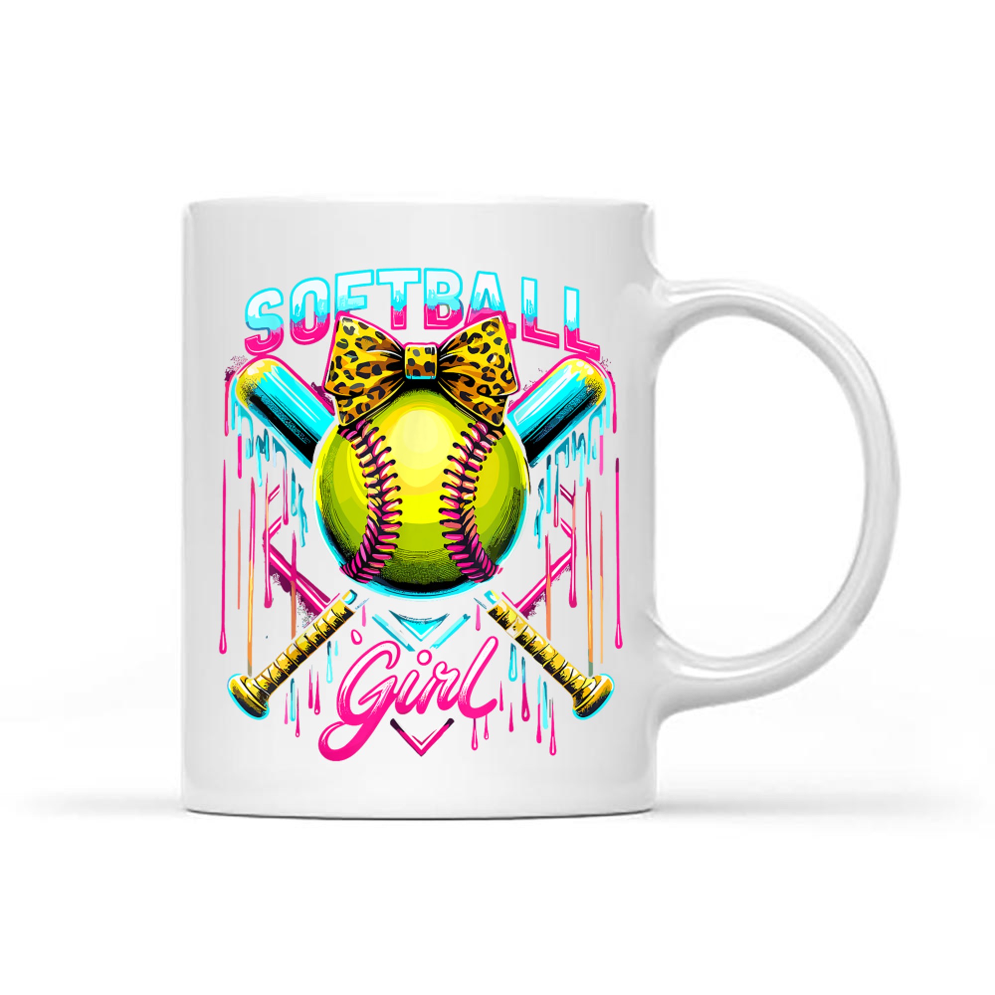 Softball Player Girl Ice Cream Softball Drip Mug
