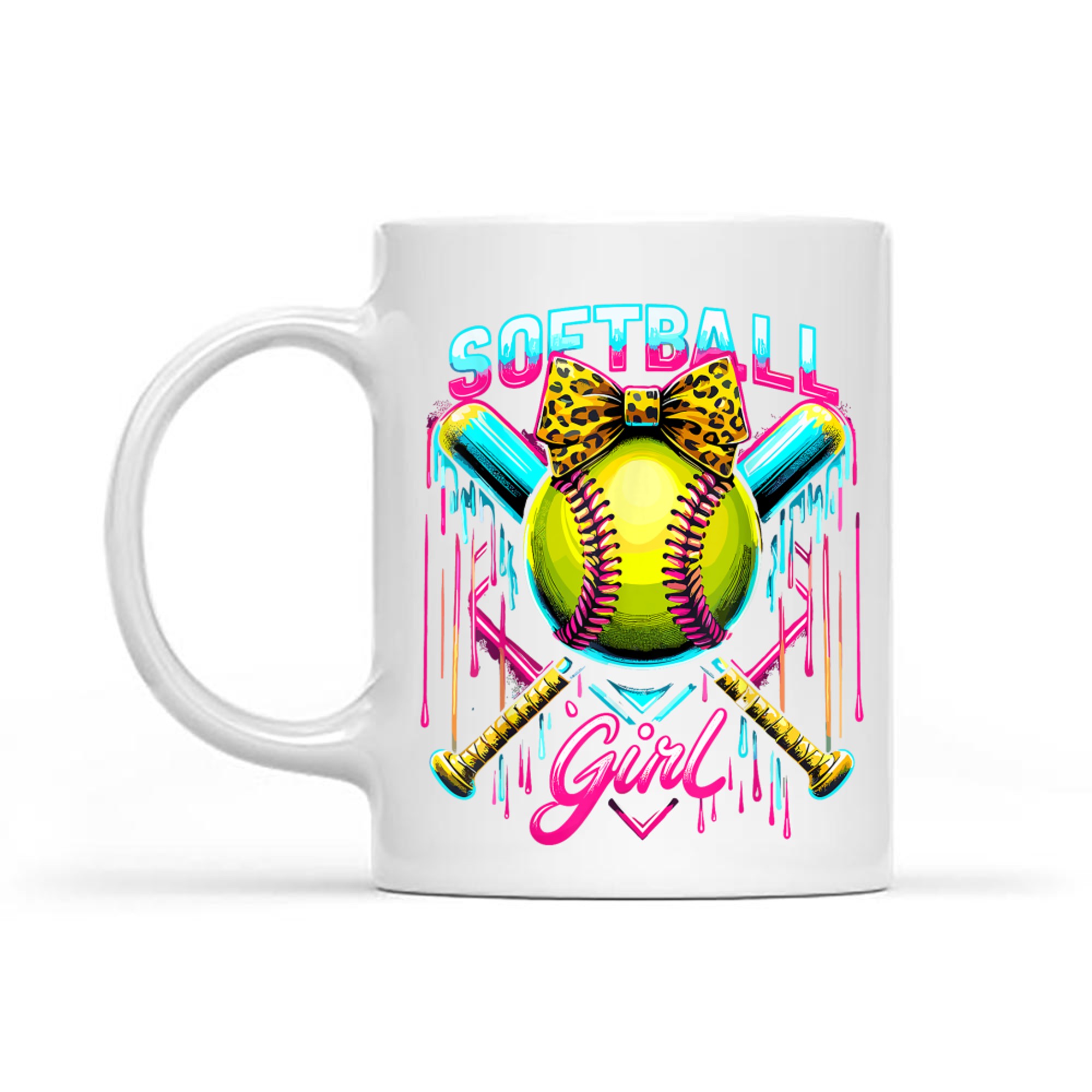 Softball Player Girl Ice Cream Softball Drip Mug