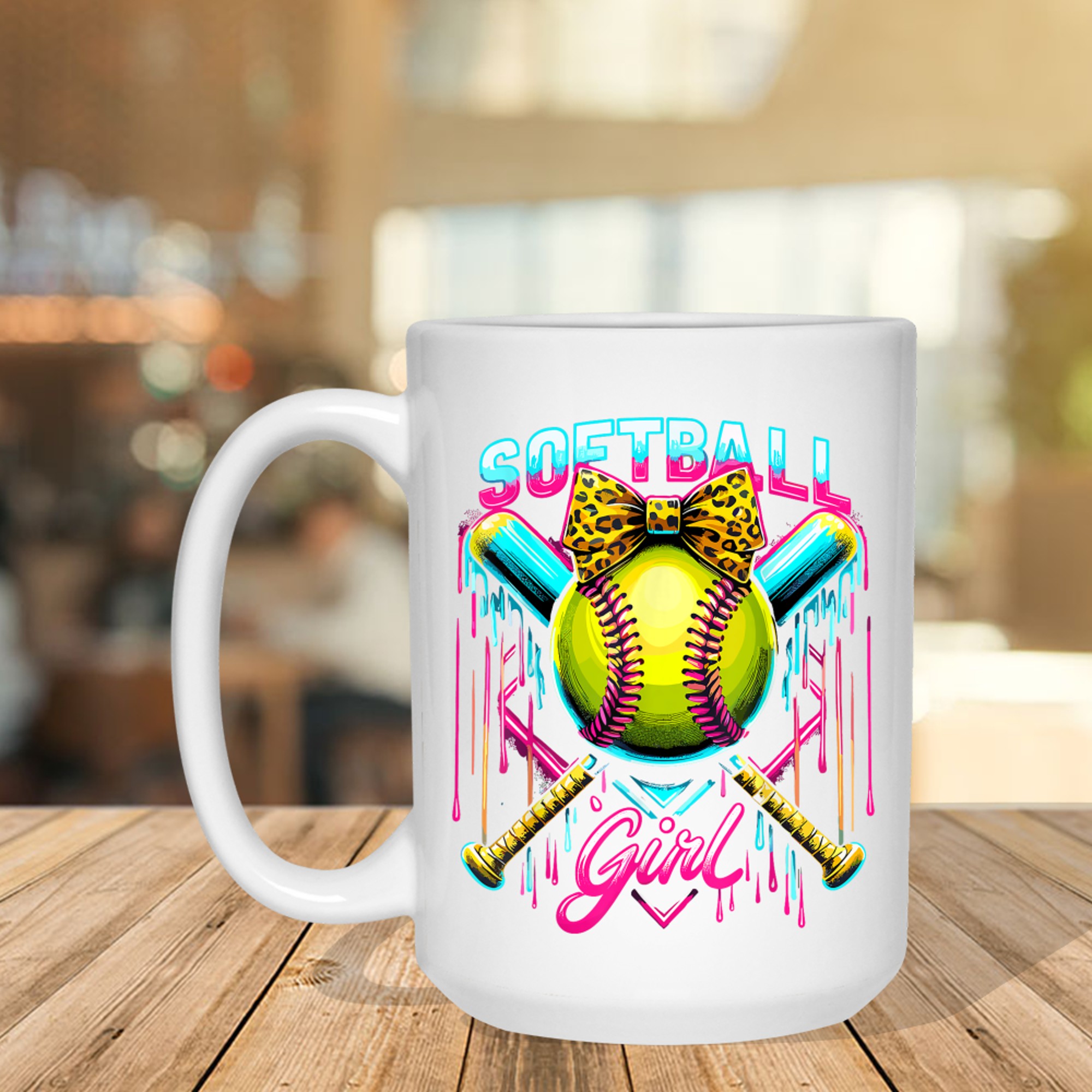 Softball Player Girl Ice Cream Softball Drip Mug
