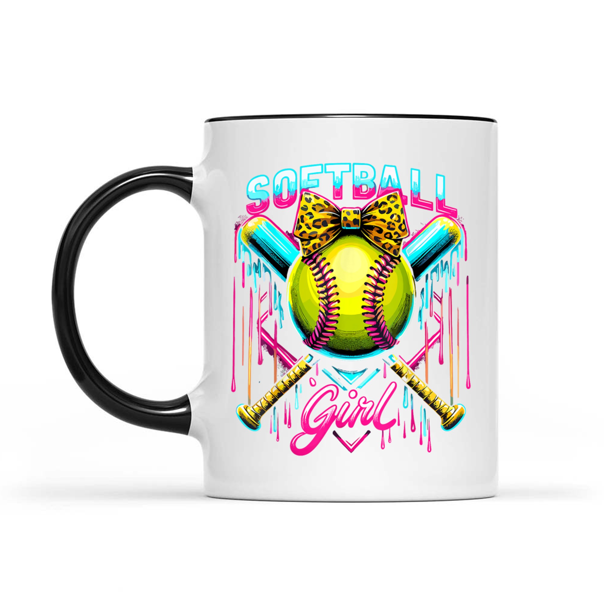 Softball Player Girl Ice Cream Softball Drip Mug