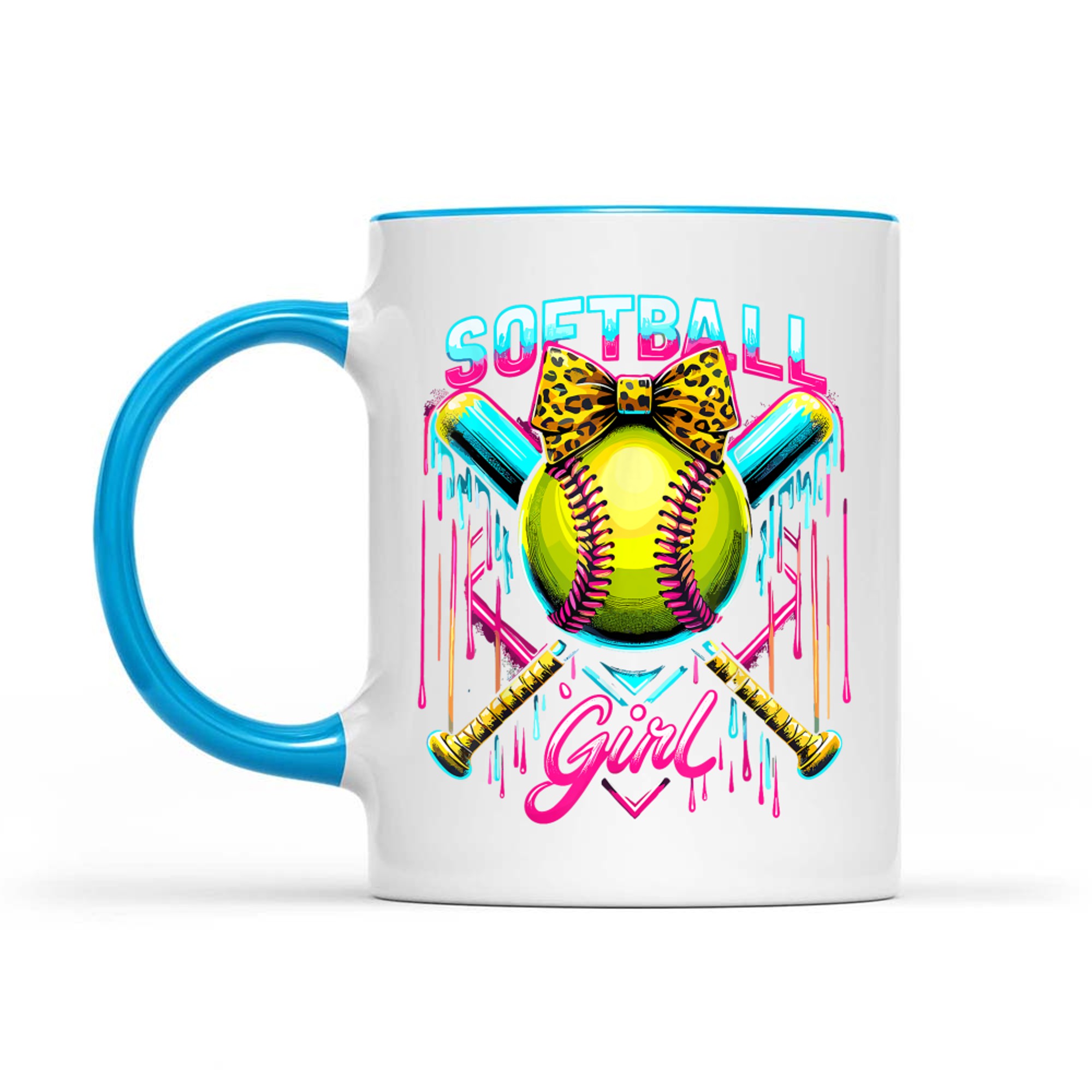 Softball Player Girl Ice Cream Softball Drip Mug
