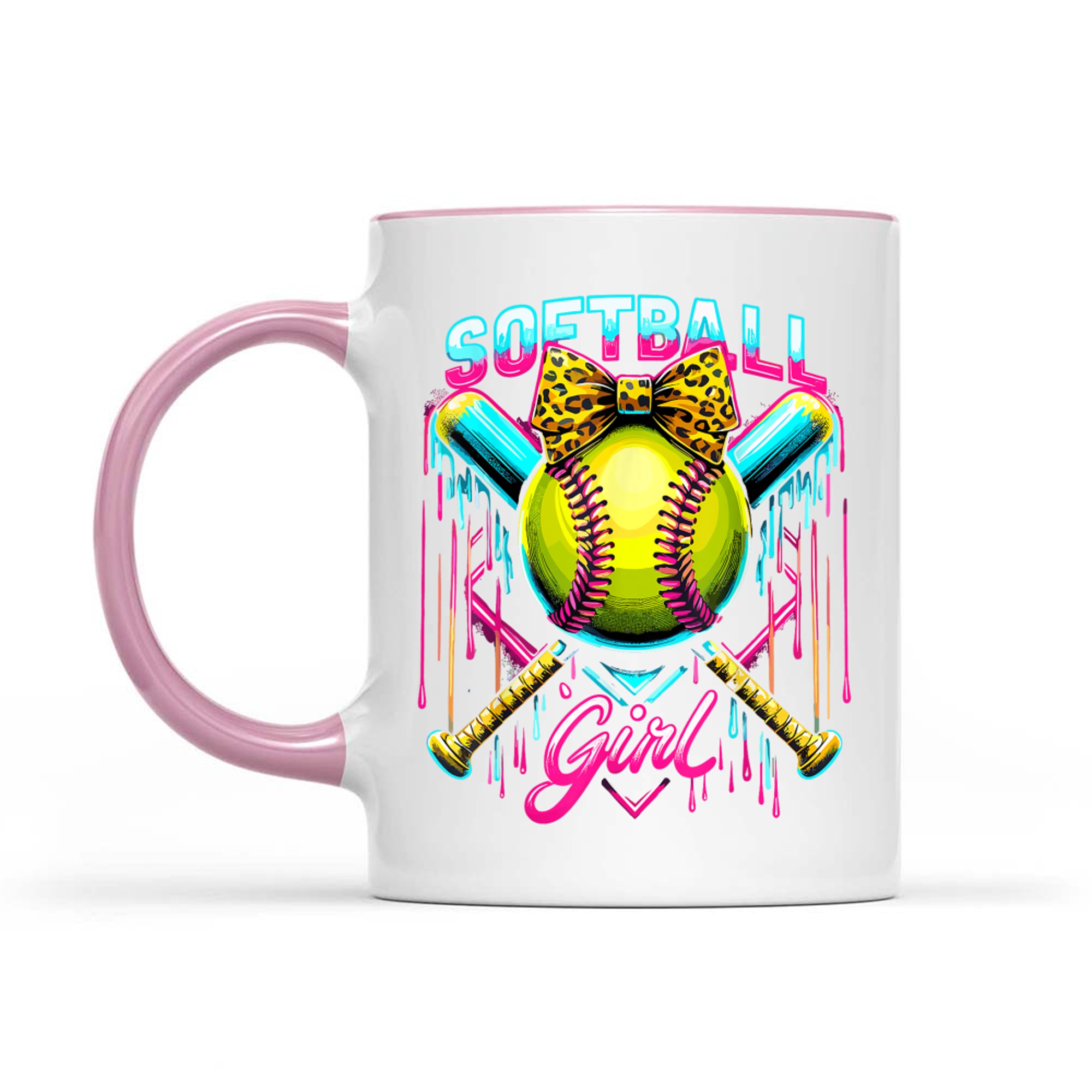 Softball Player Girl Ice Cream Softball Drip Mug
