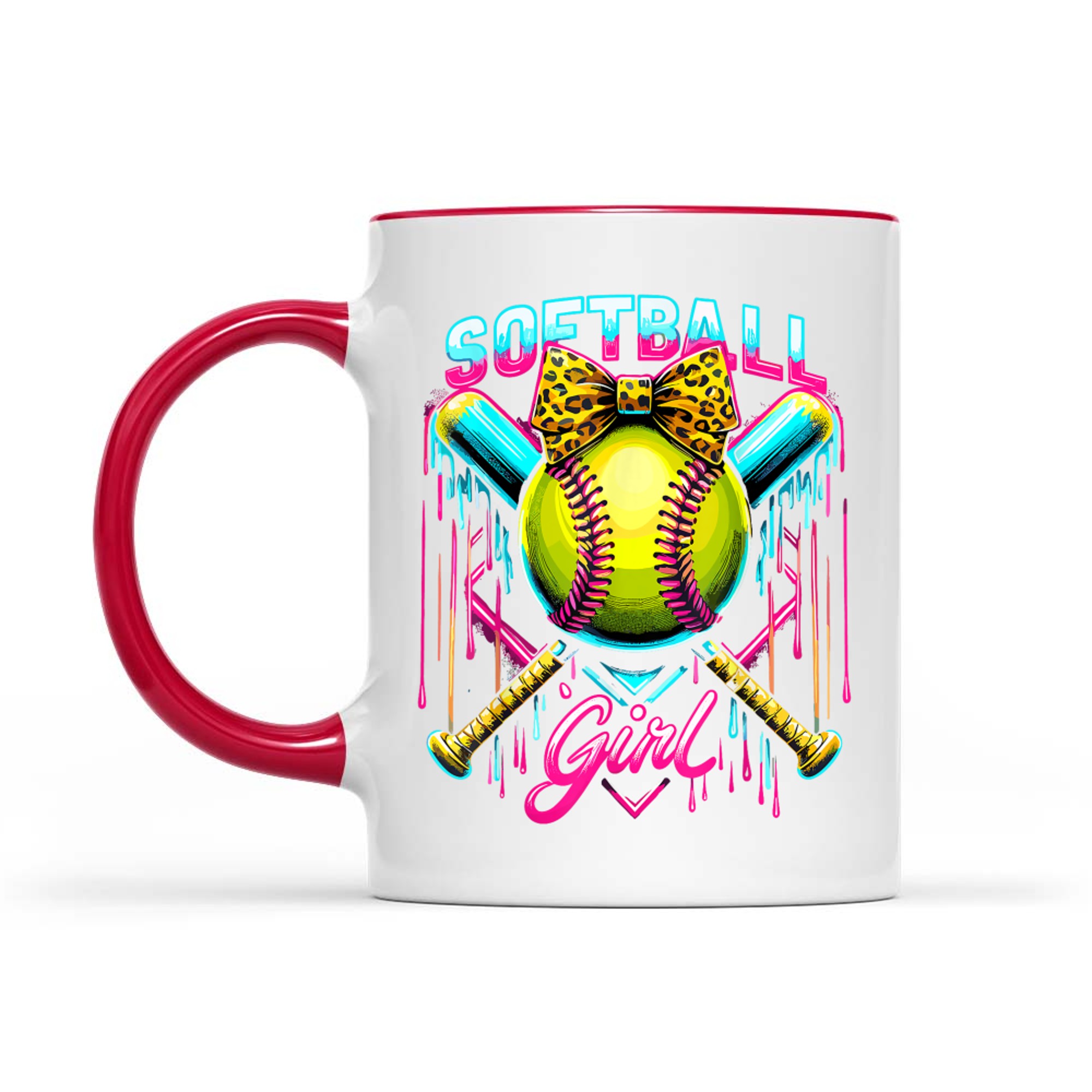 Softball Player Girl Ice Cream Softball Drip Mug
