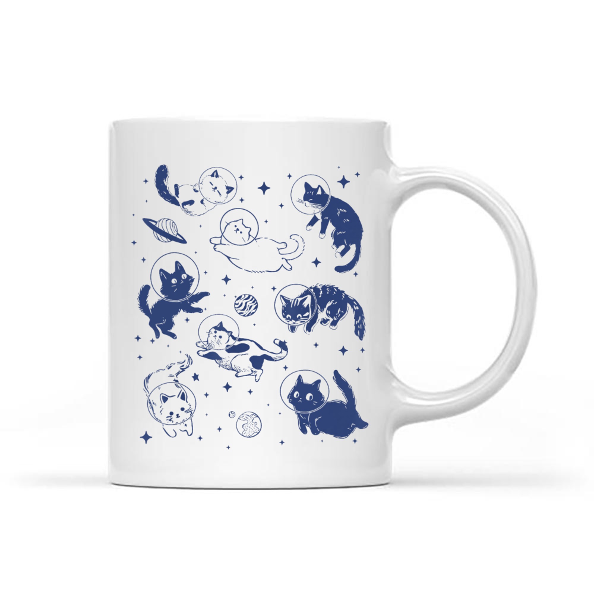 Space Cats Funny Astronaut Cat Lover Mug