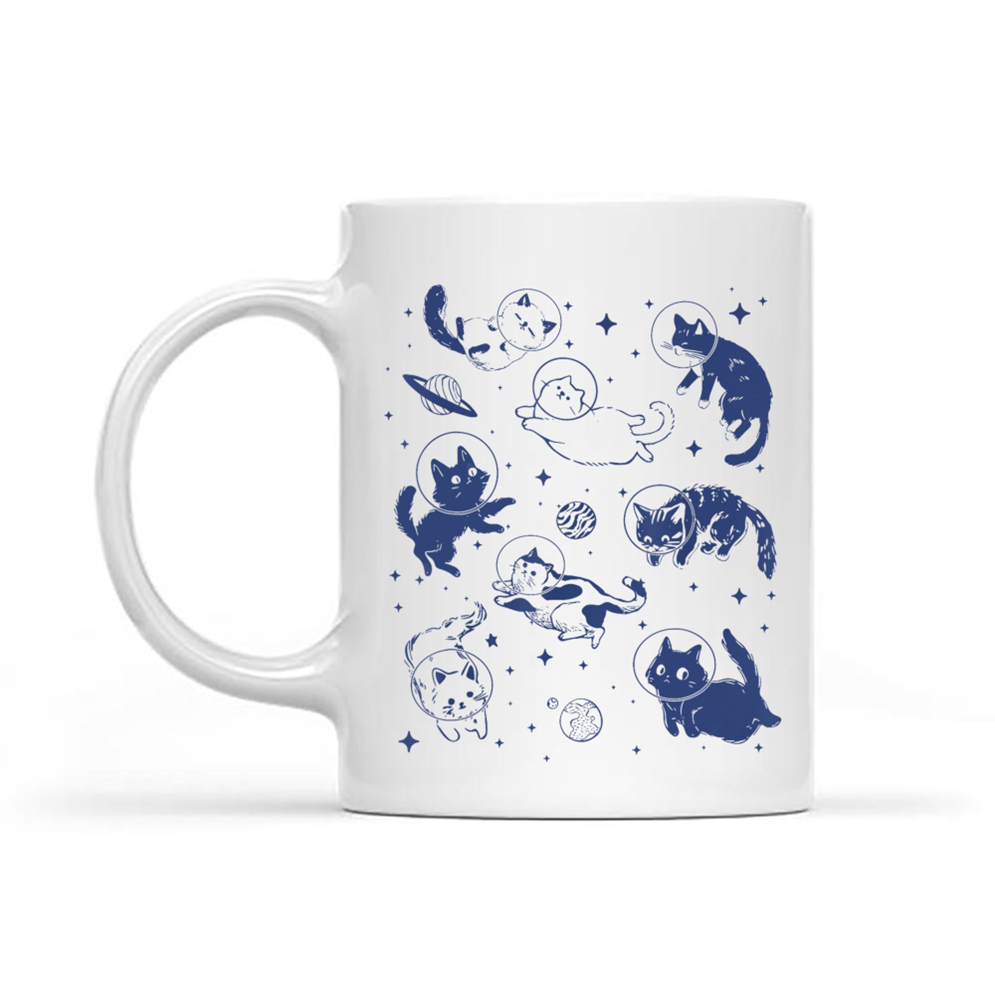Space Cats Funny Astronaut Cat Lover Mug