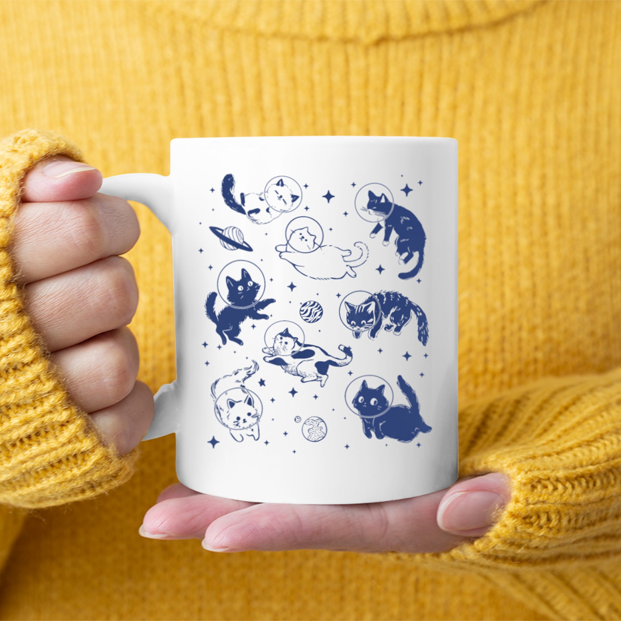 Space Cats Funny Astronaut Cat Lover Mug