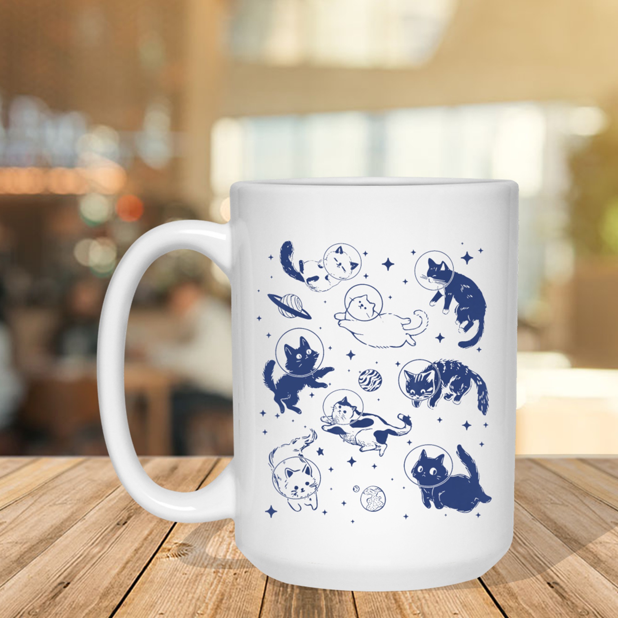 Space Cats Funny Astronaut Cat Lover Mug
