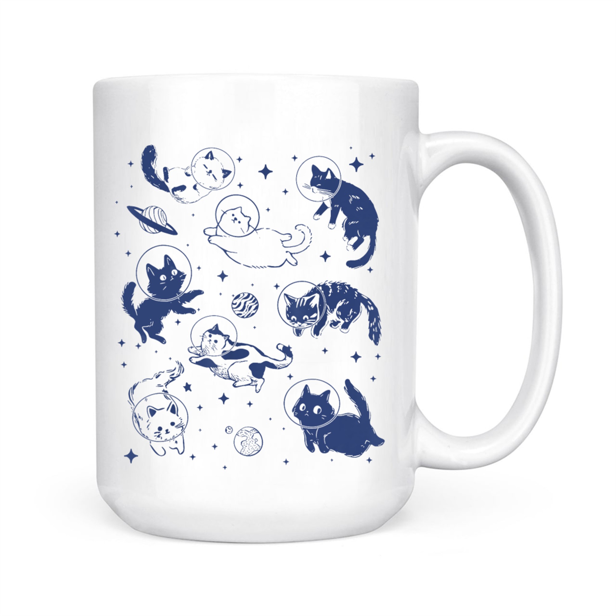 Space Cats Funny Astronaut Cat Lover Mug