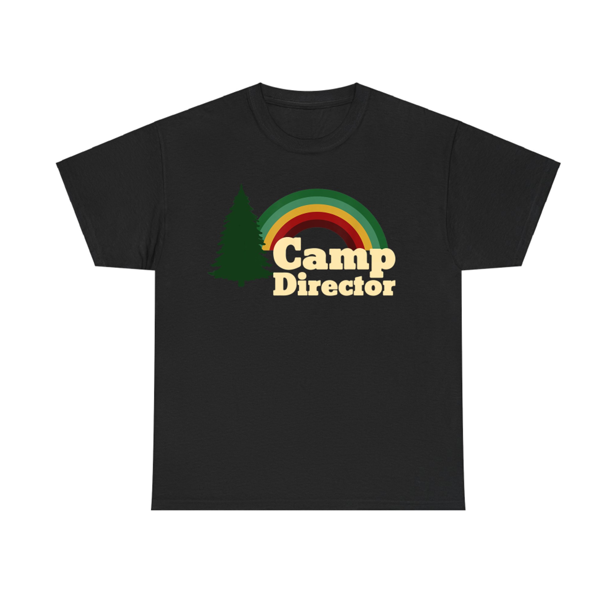 Summer Camp Director Counselor Camper Rainbow Pine Tree T-Shirt
