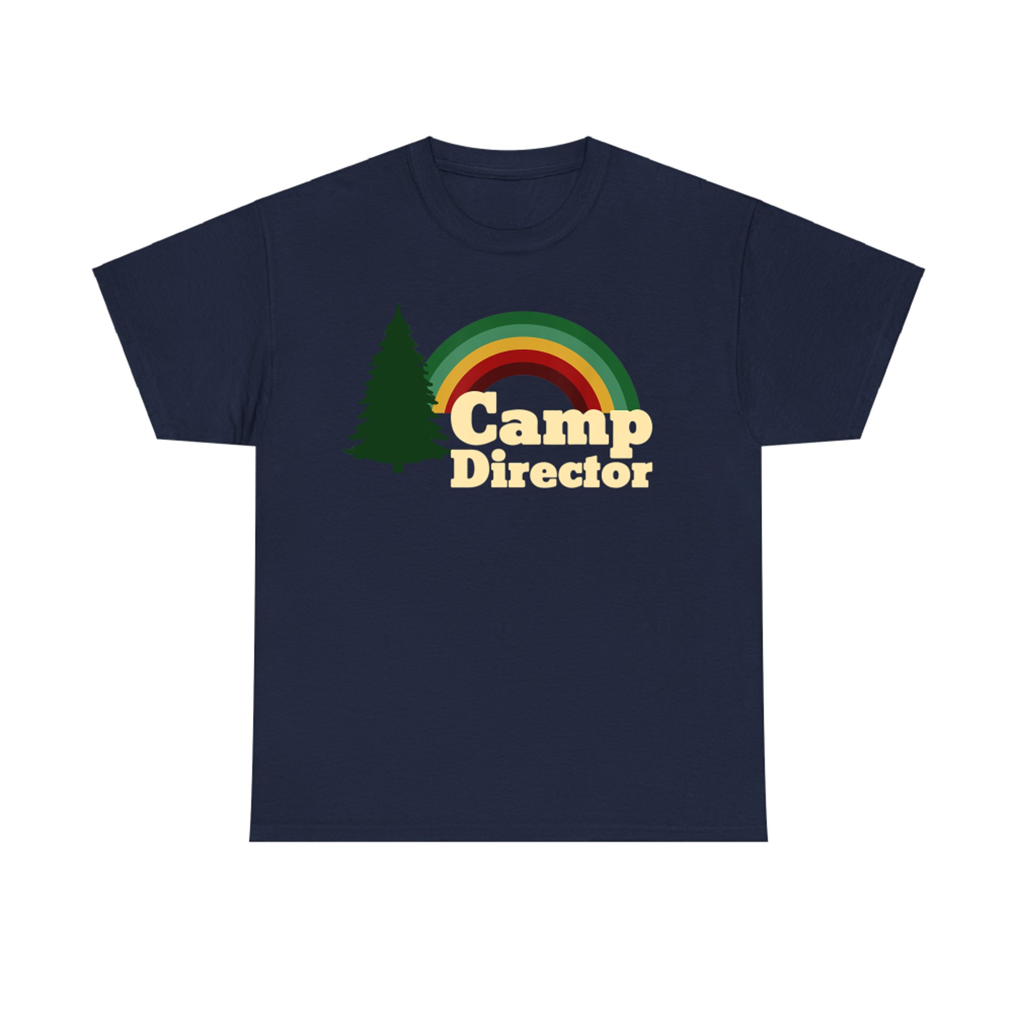 Summer Camp Director Counselor Camper Rainbow Pine Tree T-Shirt