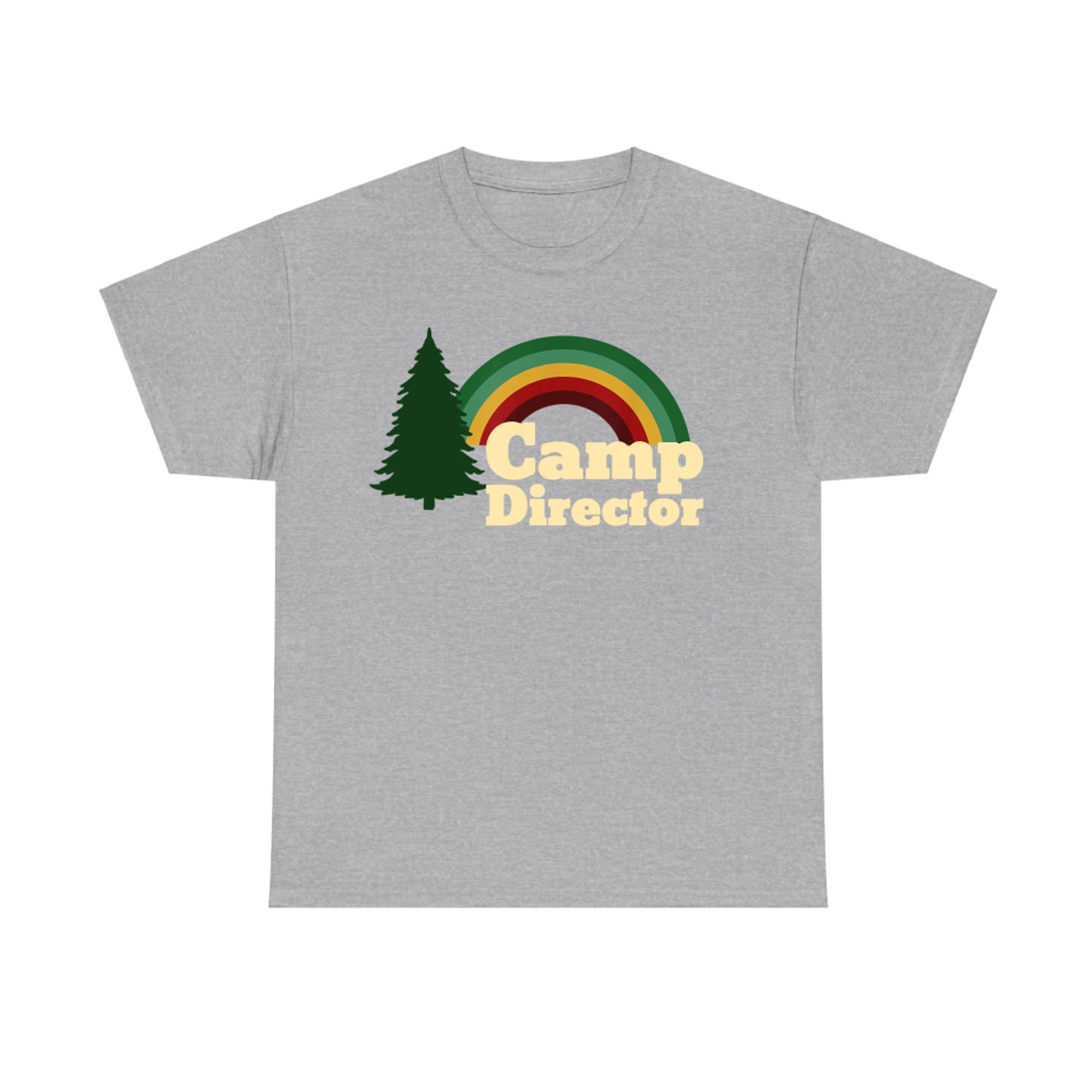 Summer Camp Director Counselor Camper Rainbow Pine Tree T-Shirt