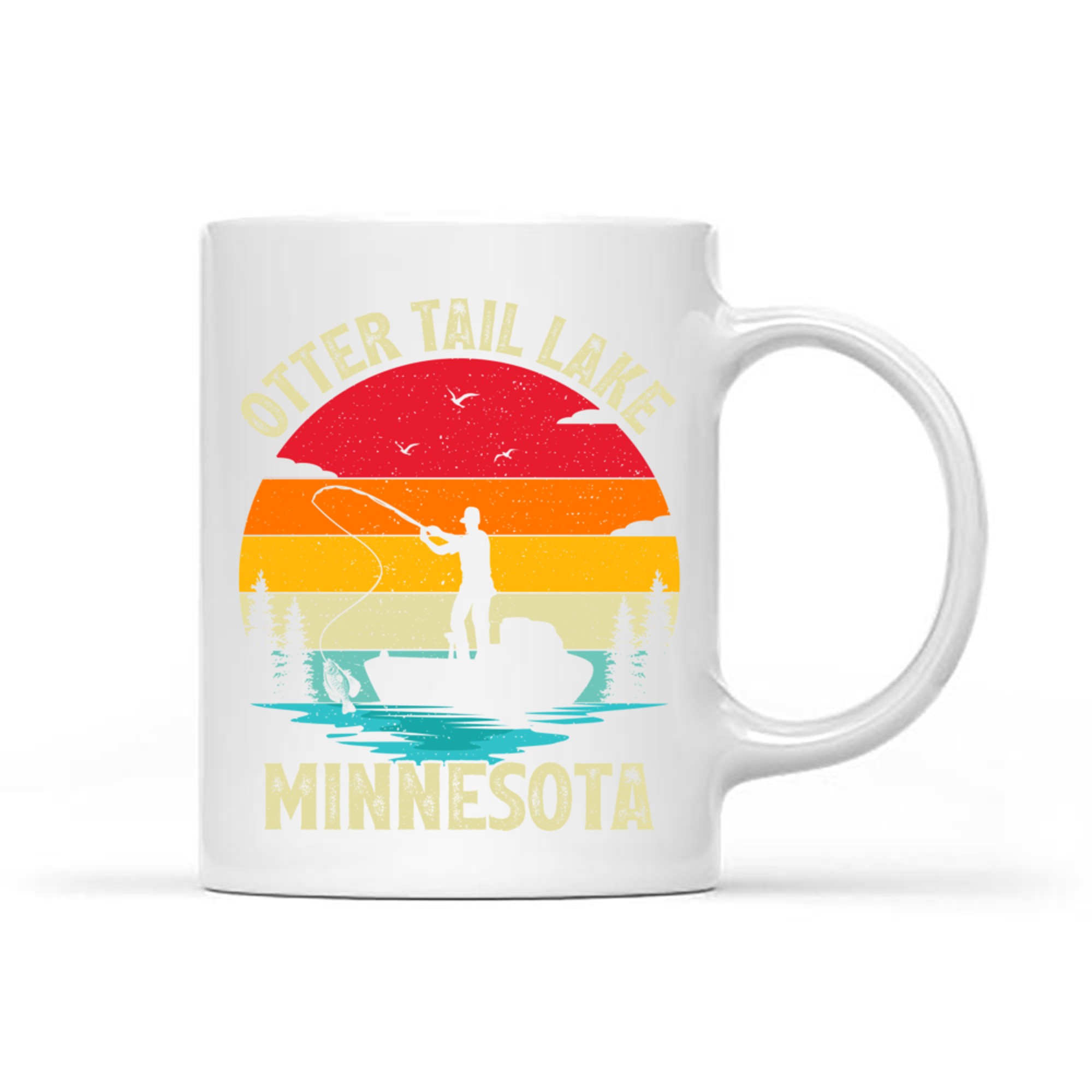 Summer Vacation Fishing Vintage Minnesota Otter Tail Lake Mug