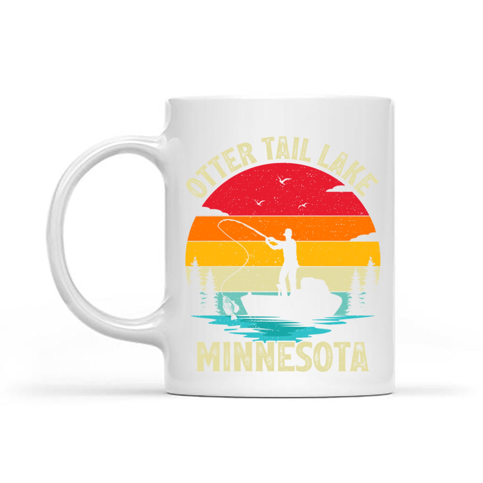 Summer Vacation Fishing Vintage Minnesota Otter Tail Lake Mug