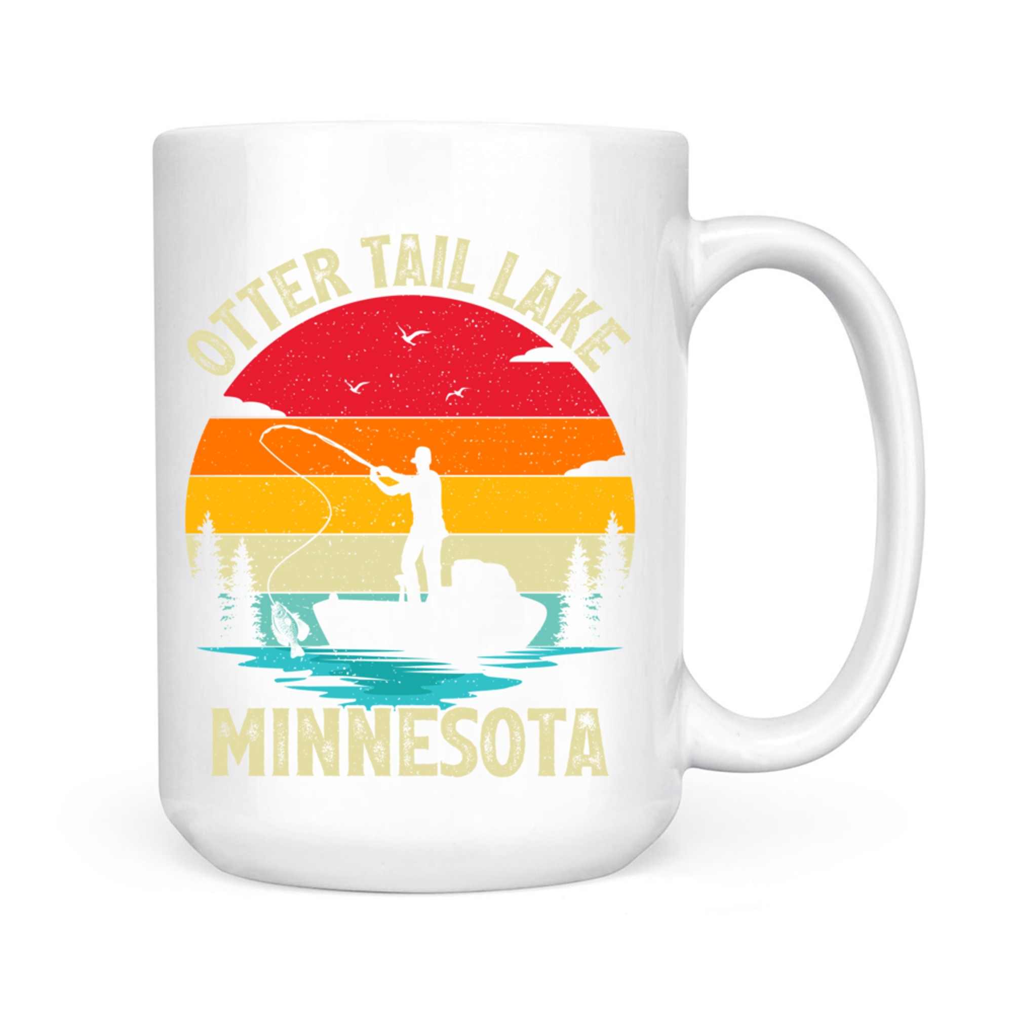 Summer Vacation Fishing Vintage Minnesota Otter Tail Lake Mug