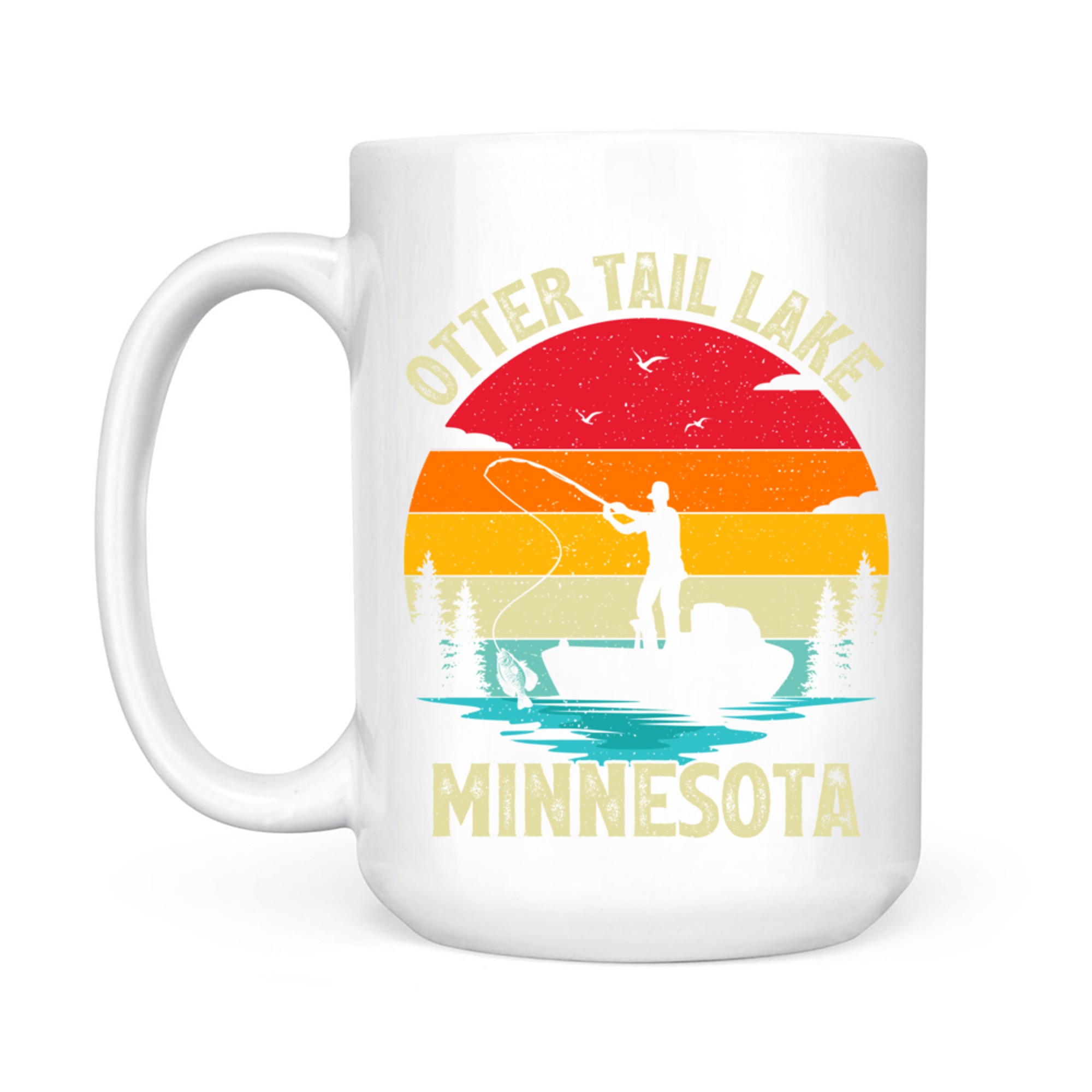 Summer Vacation Fishing Vintage Minnesota Otter Tail Lake Mug