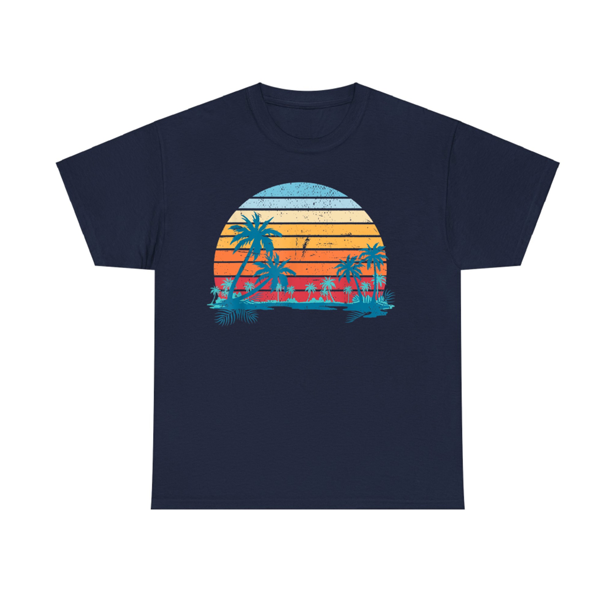 Sunset Beach Palms Summer Vibes Retro Tropical Summer T-Shirt