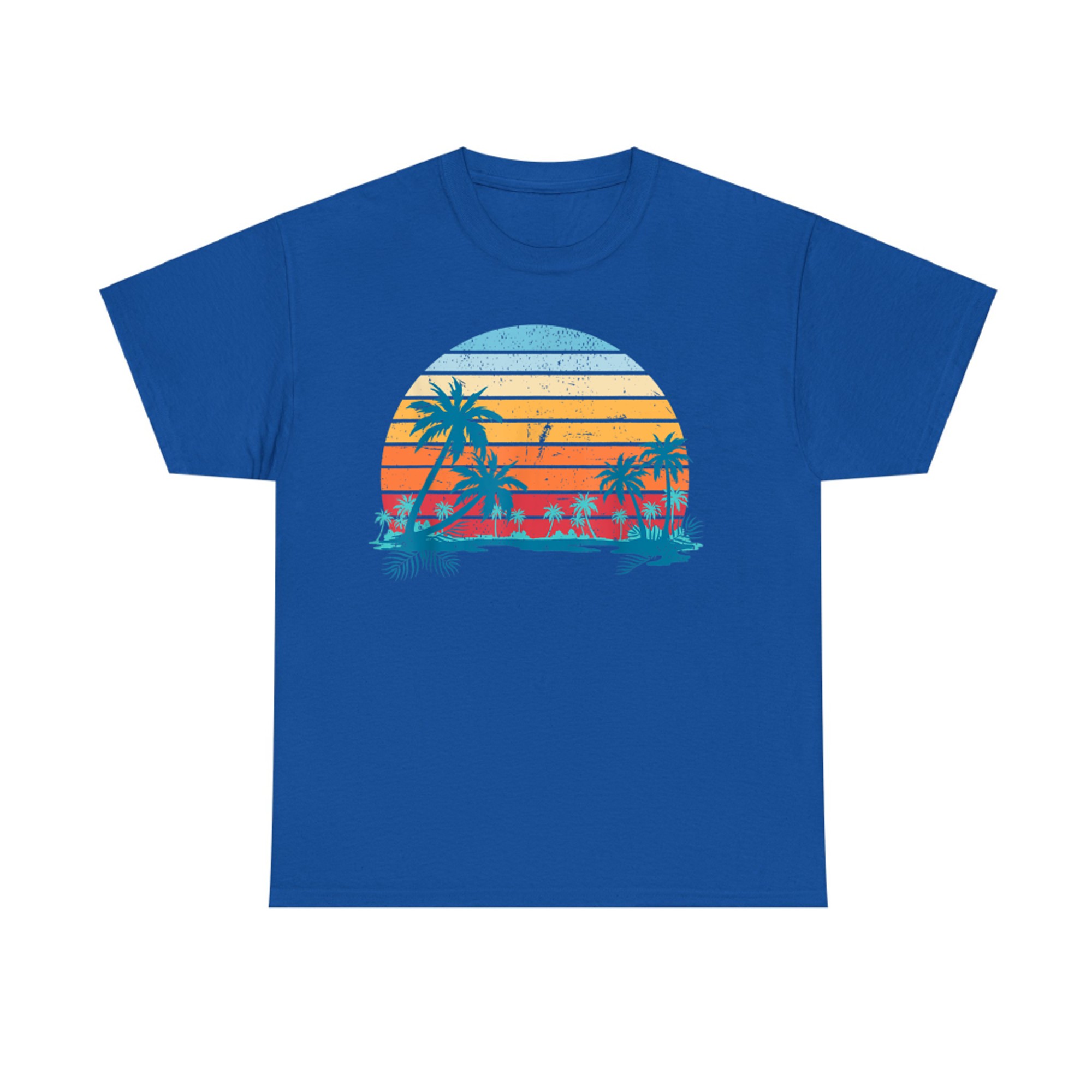 Sunset Beach Palms Summer Vibes Retro Tropical Summer T-Shirt