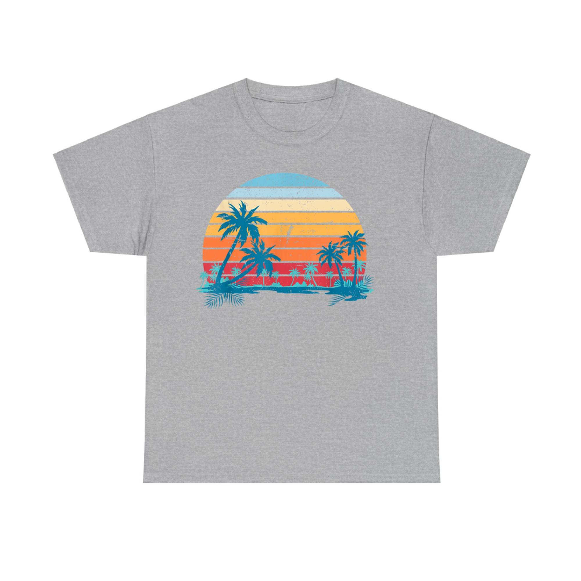 Sunset Beach Palms Summer Vibes Retro Tropical Summer T-Shirt