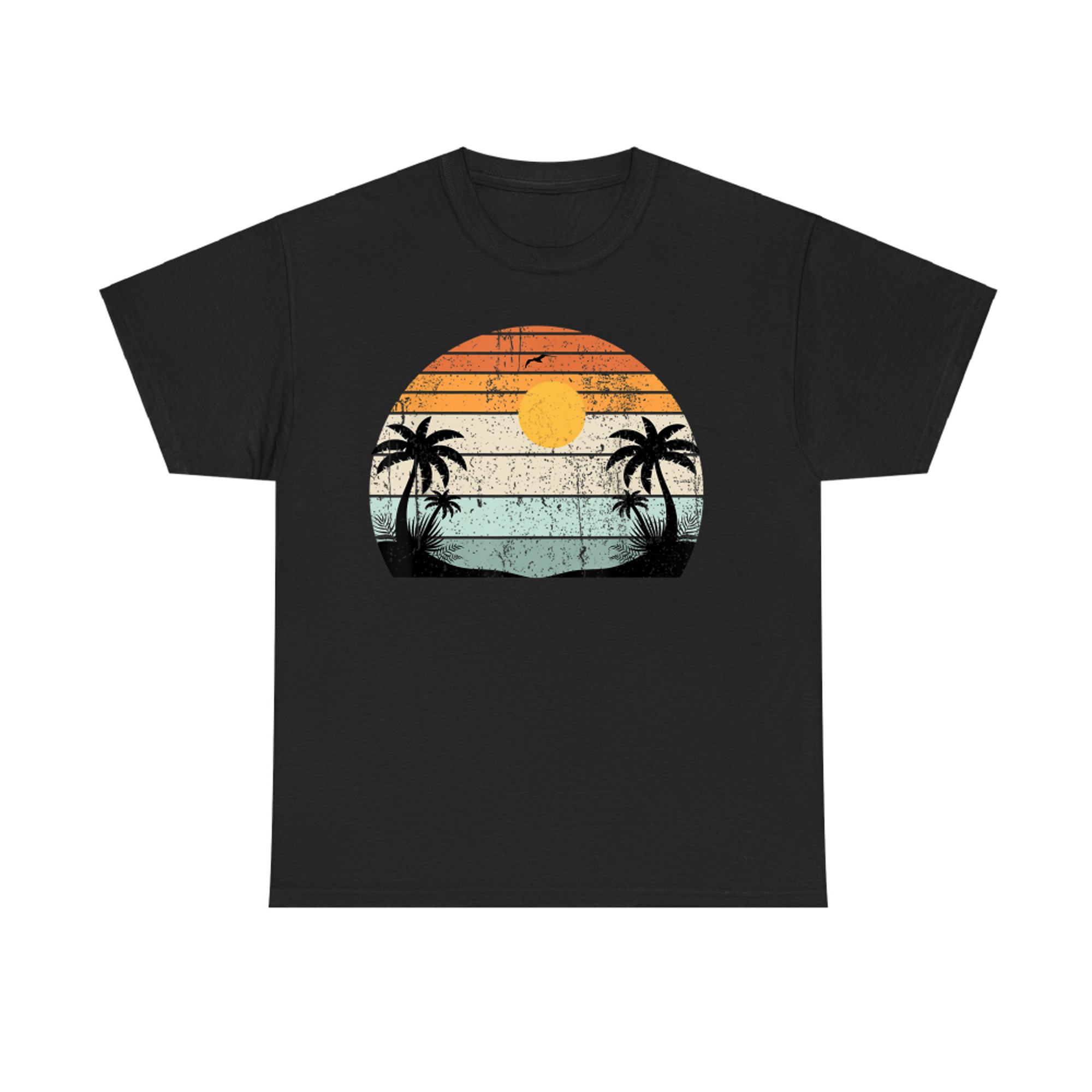Sunshine Summer Vibes Palm Trees Beach Retro Tropical Summer T-Shirt