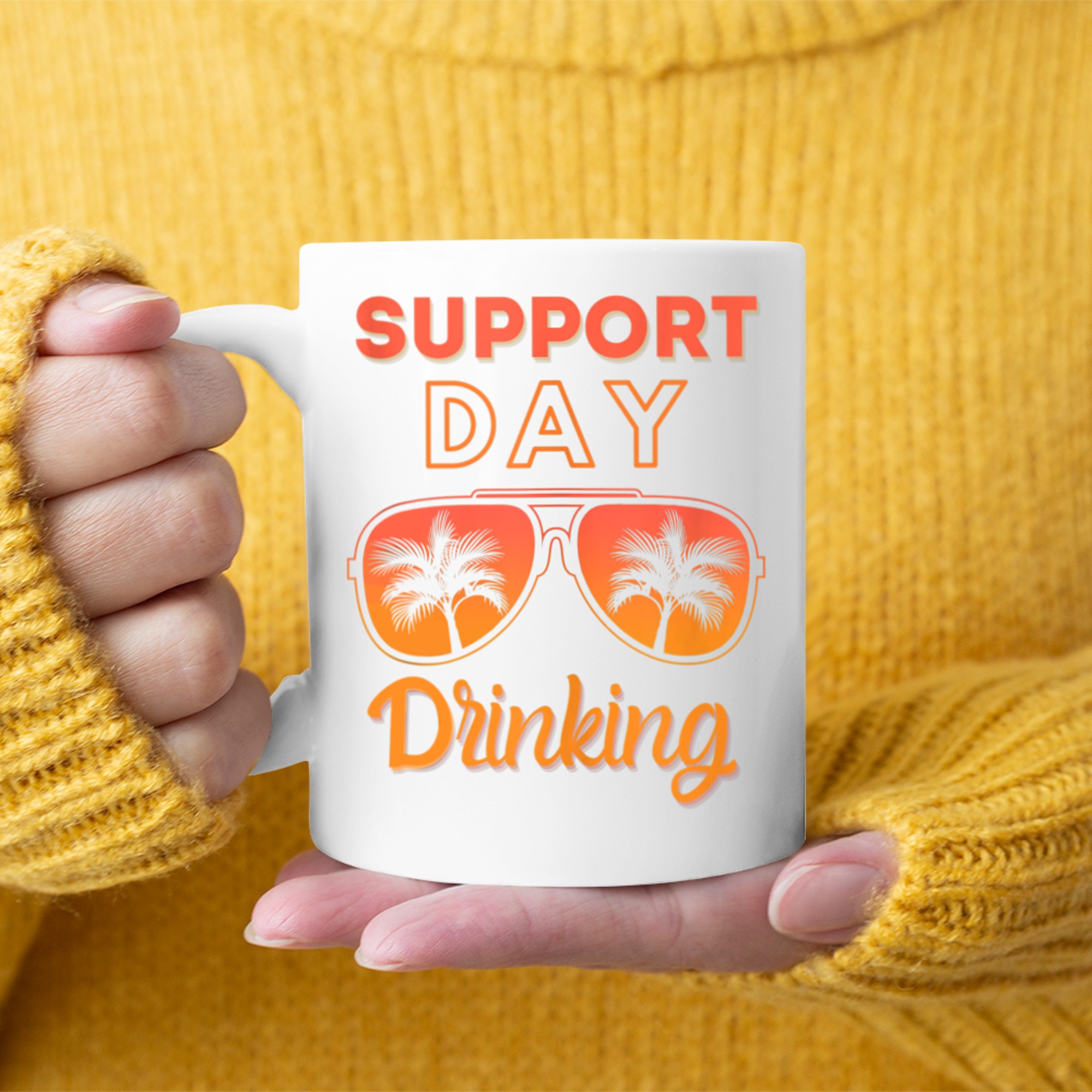 Support Day Drinking Funny Summer Beach Vacation Mug
