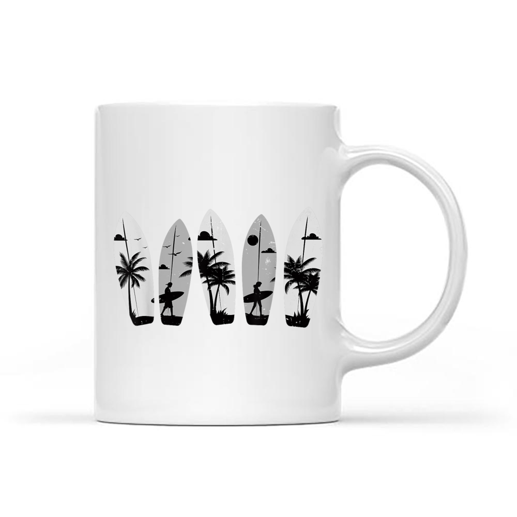Surfboard Palm Trees Surfing Surfer Beach Summer Waves Surf Mug