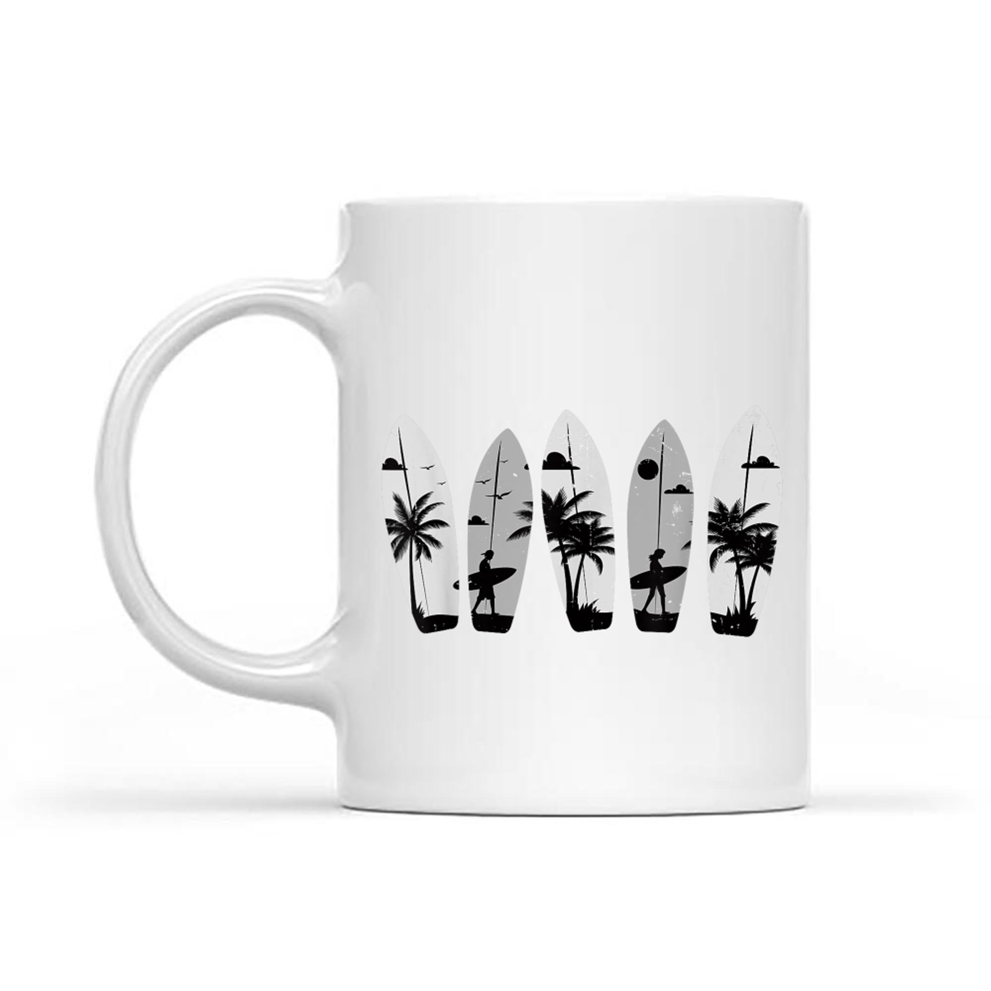 Surfboard Palm Trees Surfing Surfer Beach Summer Waves Surf Mug