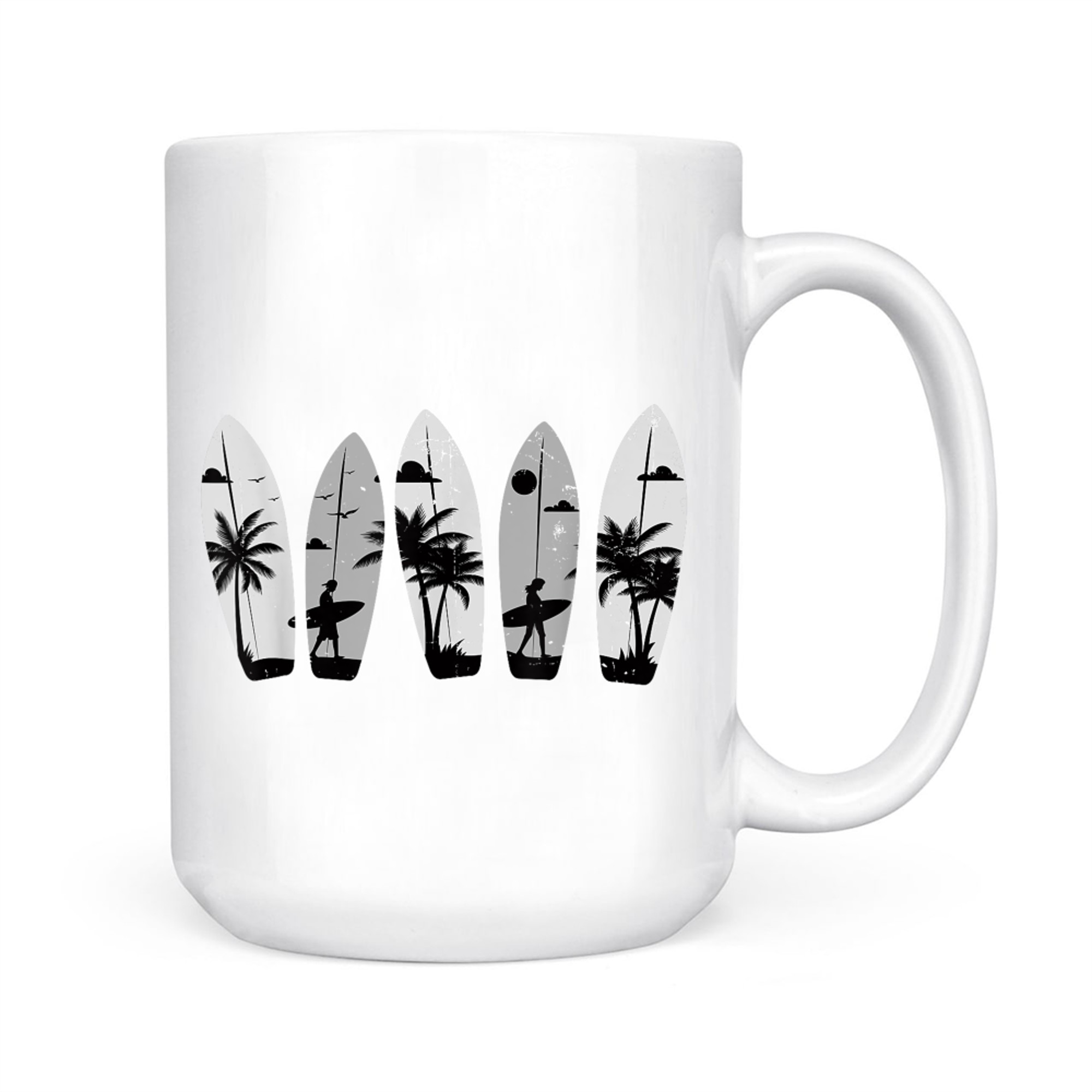 Surfboard Palm Trees Surfing Surfer Beach Summer Waves Surf Mug