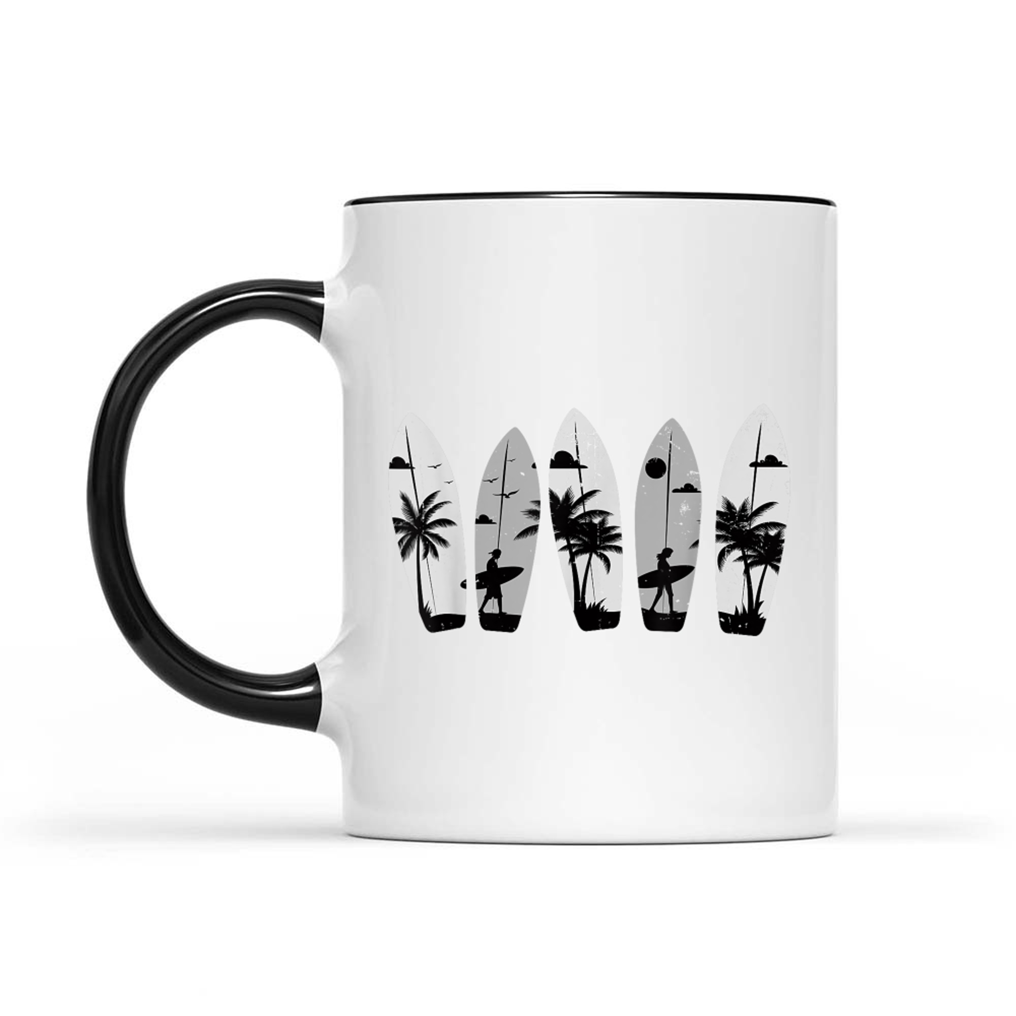 Surfboard Palm Trees Surfing Surfer Beach Summer Waves Surf Mug