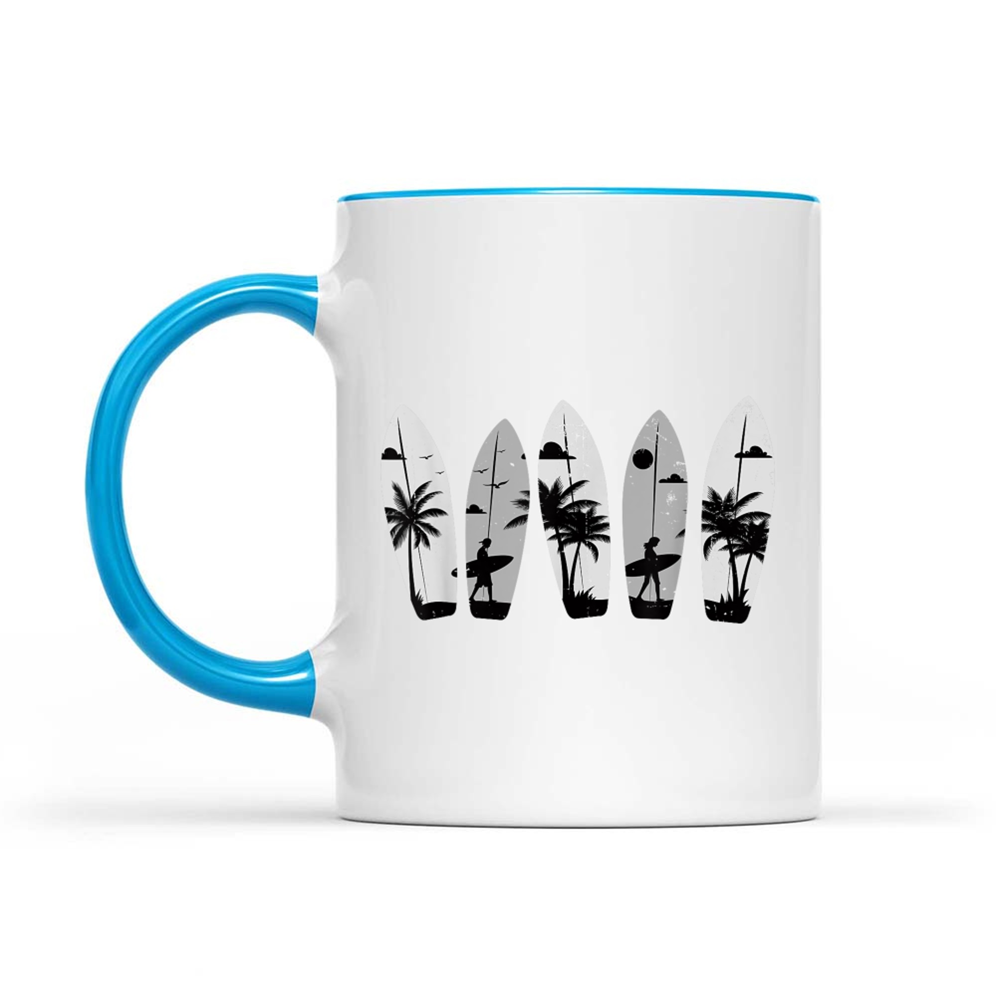 Surfboard Palm Trees Surfing Surfer Beach Summer Waves Surf Mug