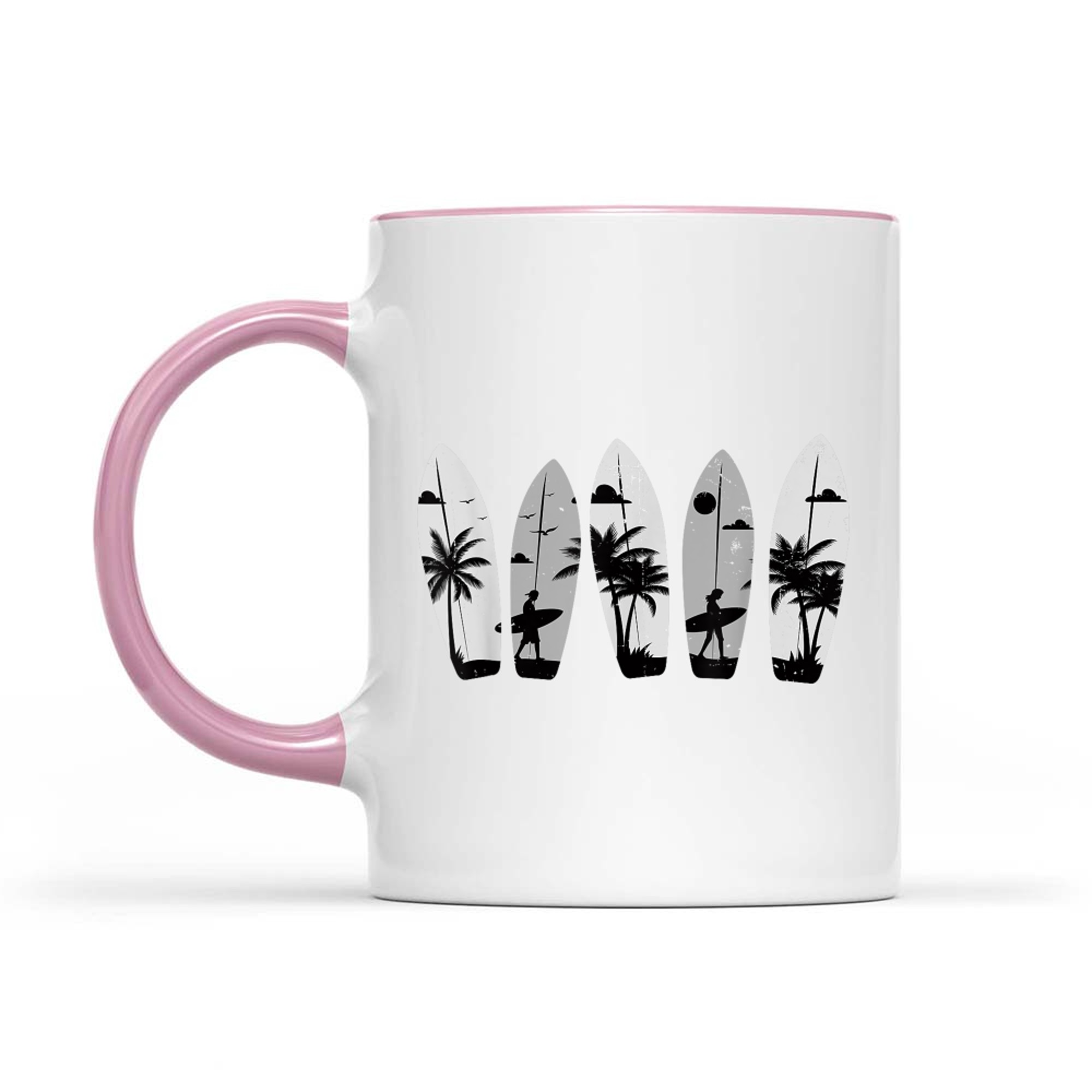 Surfboard Palm Trees Surfing Surfer Beach Summer Waves Surf Mug