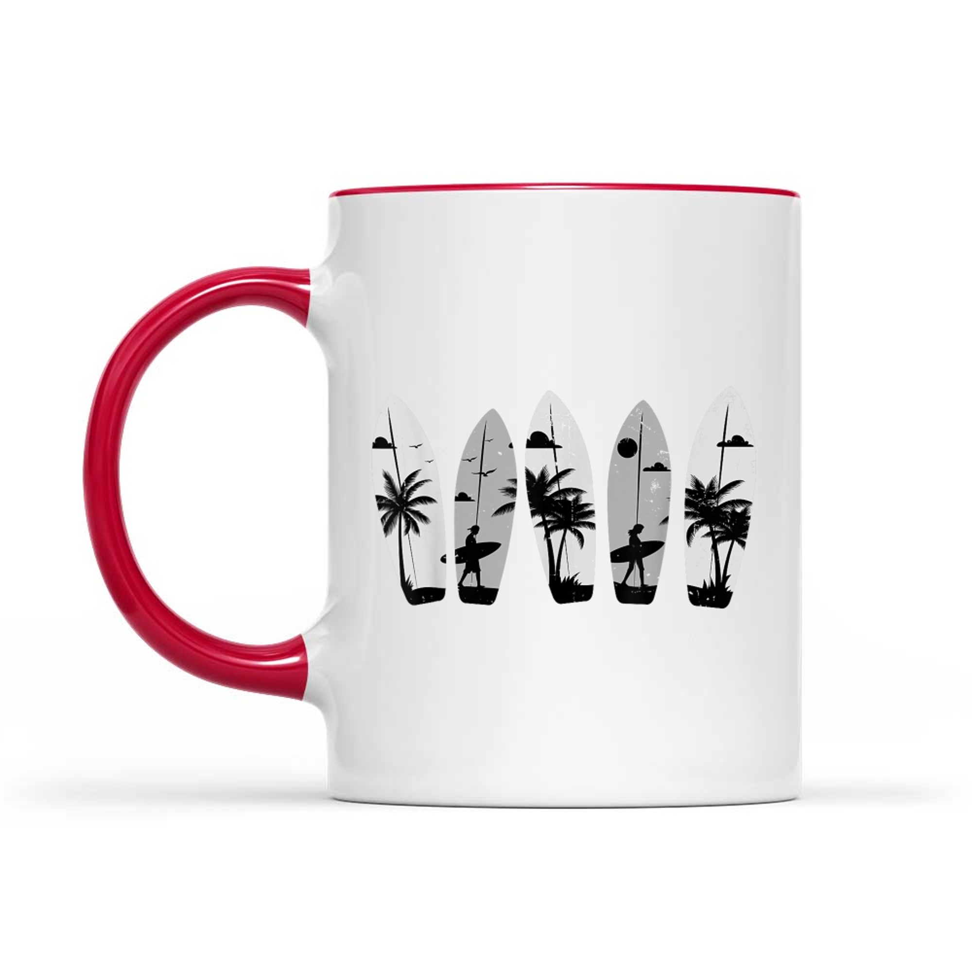 Surfboard Palm Trees Surfing Surfer Beach Summer Waves Surf Mug