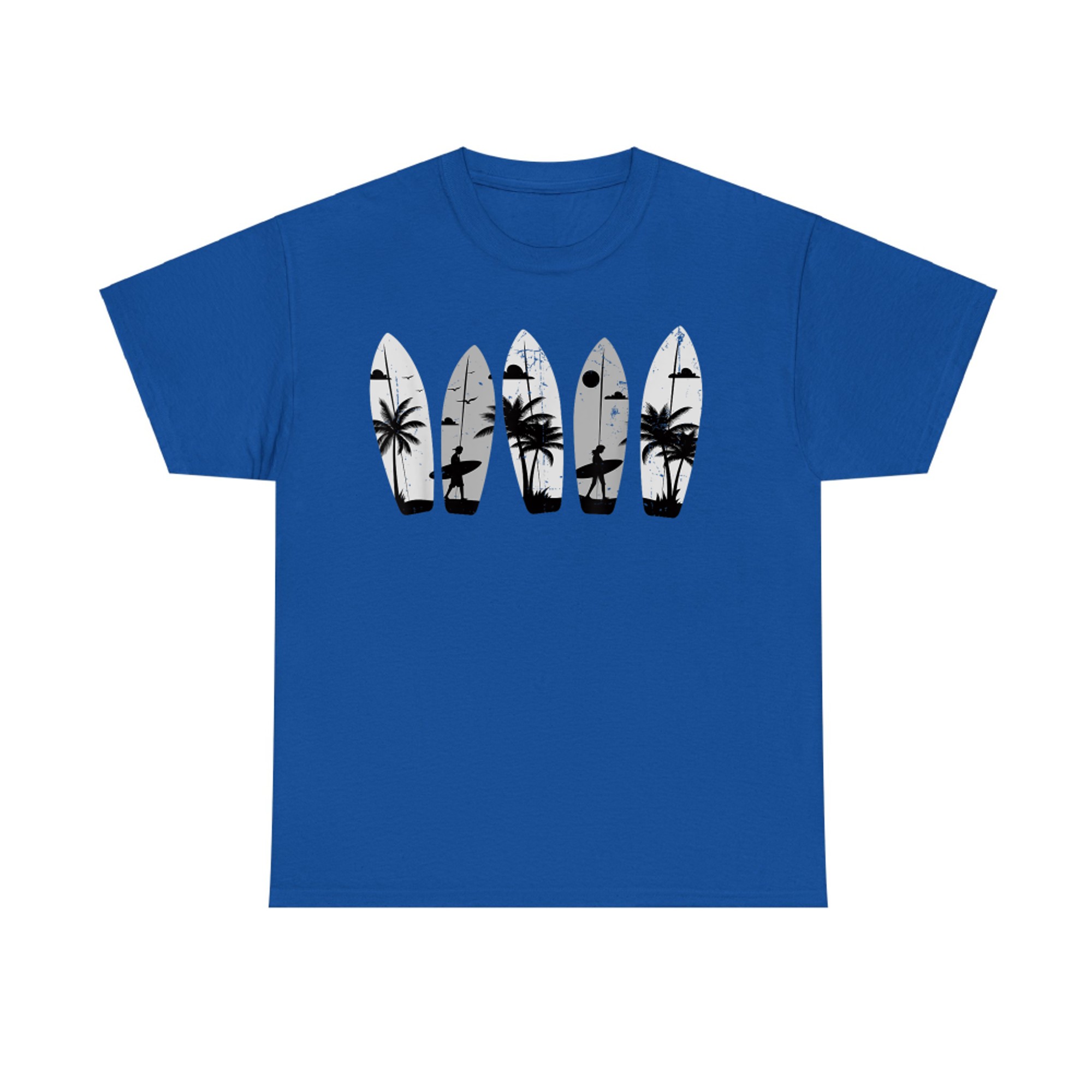 Surfboard Palm Trees Surfing Surfer Beach Summer Waves Surf T-Shirt