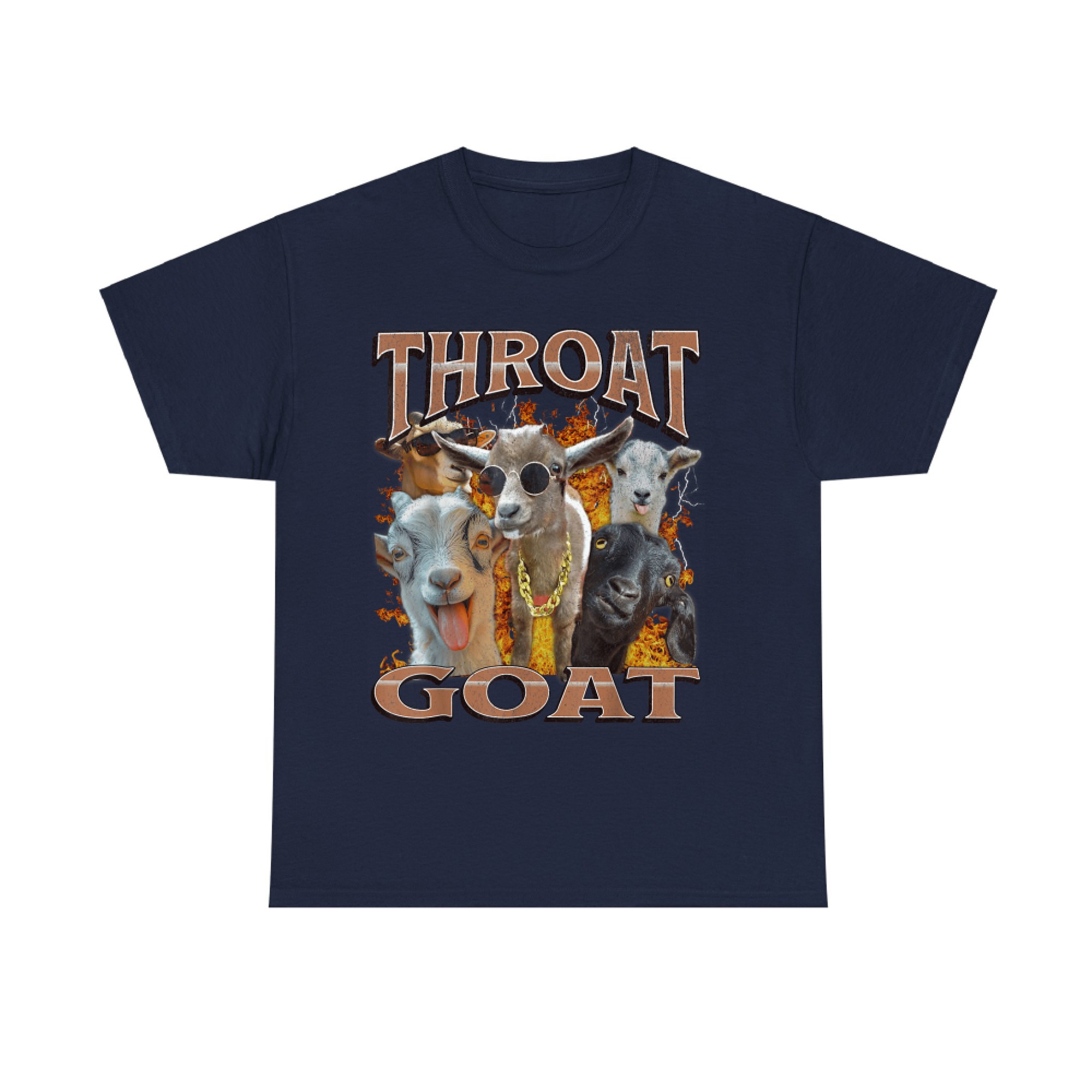 Throat Goat Funny Offensive Adult Humor Y2K Graphic T-Shirt