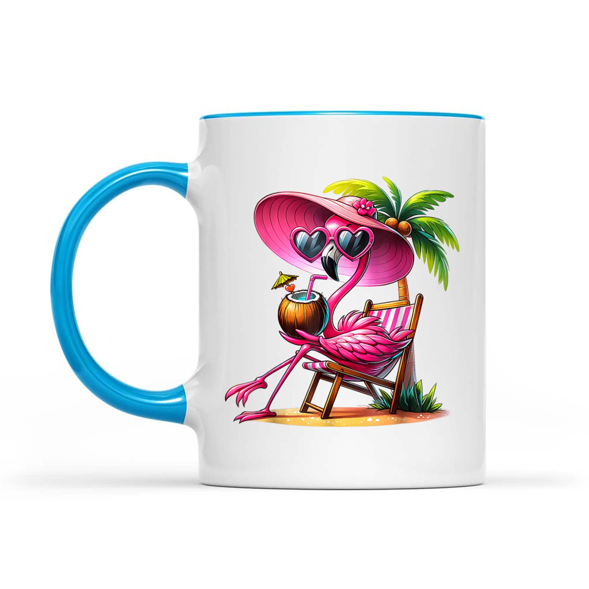 Tropical Flamingo Vacation Vibes Cute Summer Beach Travel Relaxation Mug