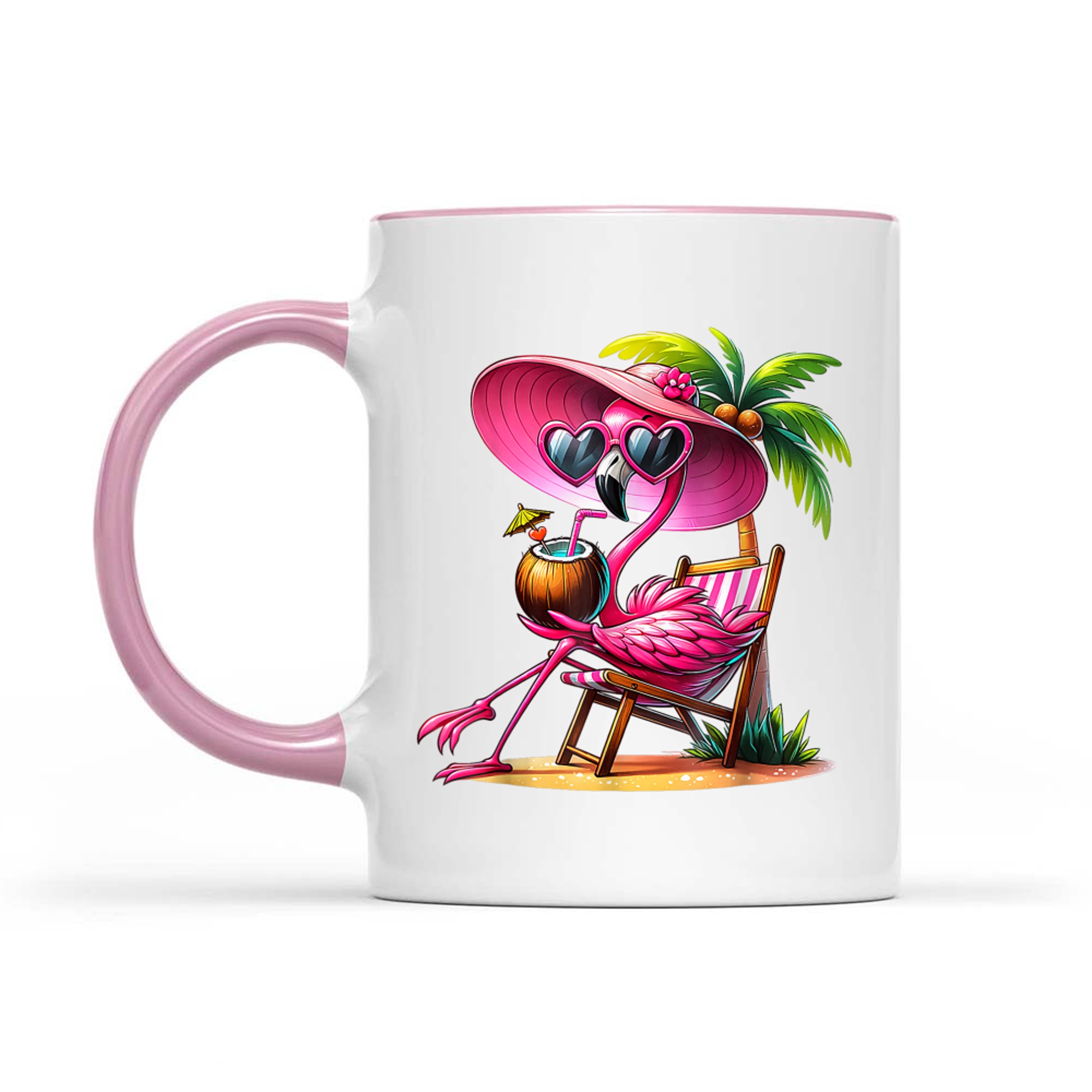 Tropical Flamingo Vacation Vibes Cute Summer Beach Travel Relaxation Mug