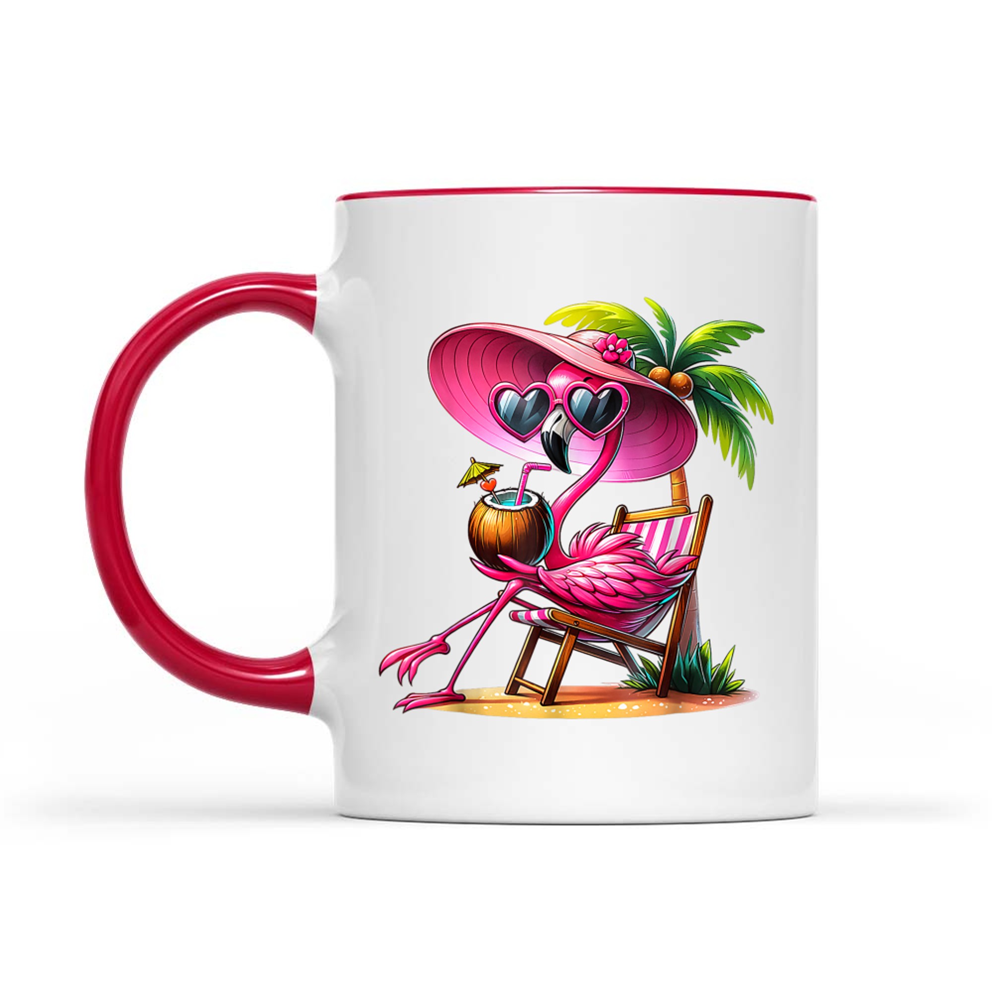 Tropical Flamingo Vacation Vibes Cute Summer Beach Travel Relaxation Mug