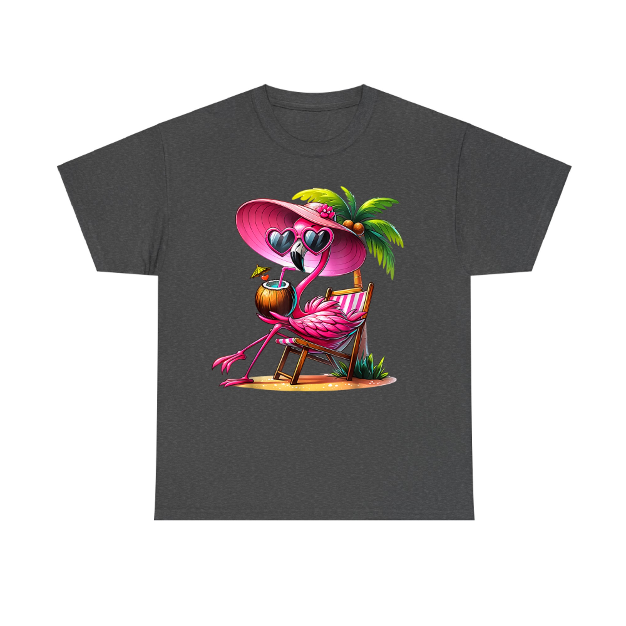 Tropical Flamingo Vacation Vibes Cute Summer Beach Travel Relaxation T-Shirt