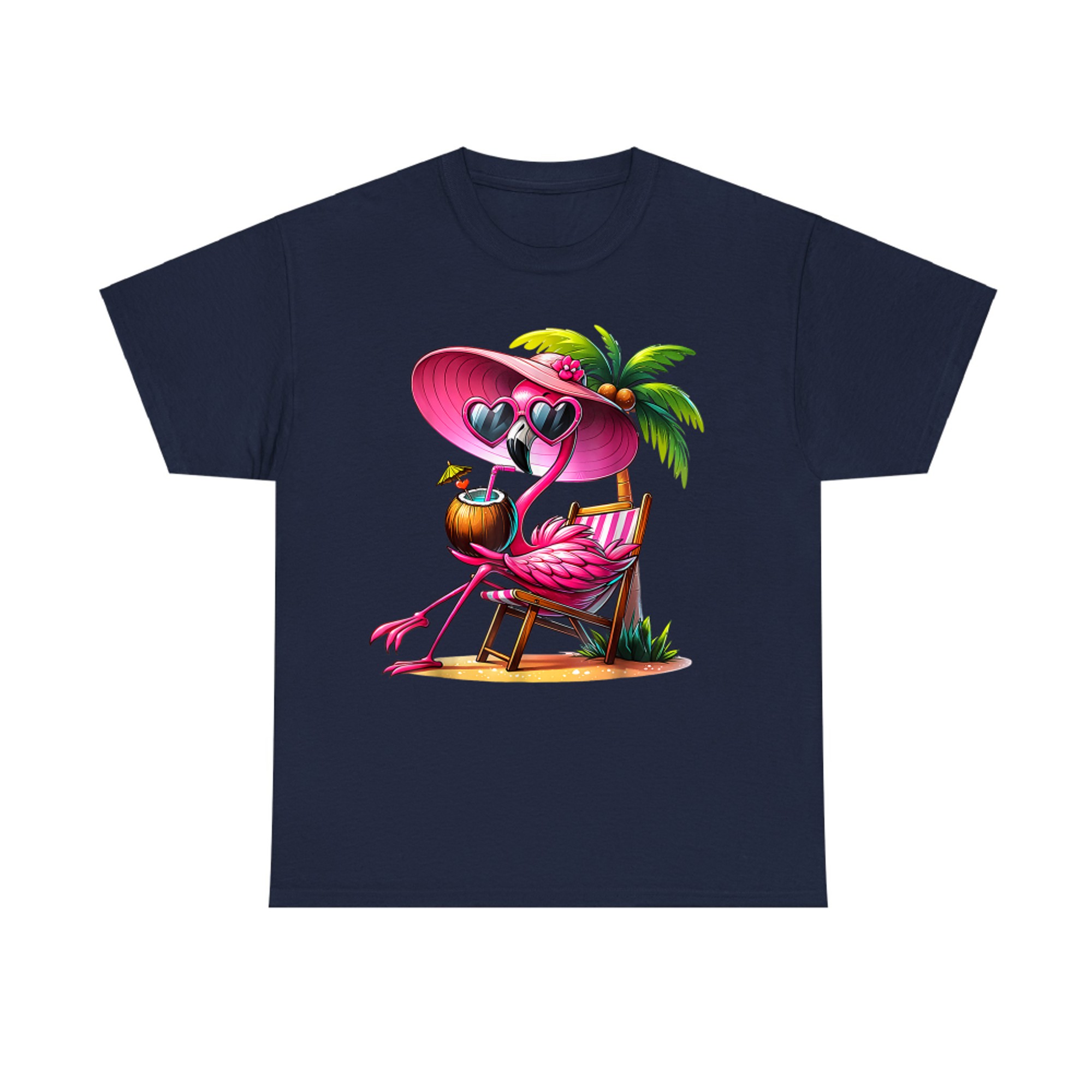 Tropical Flamingo Vacation Vibes Cute Summer Beach Travel Relaxation T-Shirt