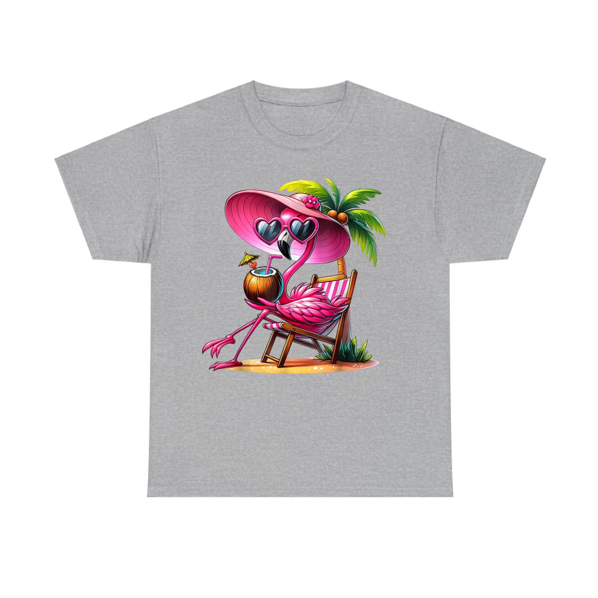 Tropical Flamingo Vacation Vibes Cute Summer Beach Travel Relaxation T-Shirt